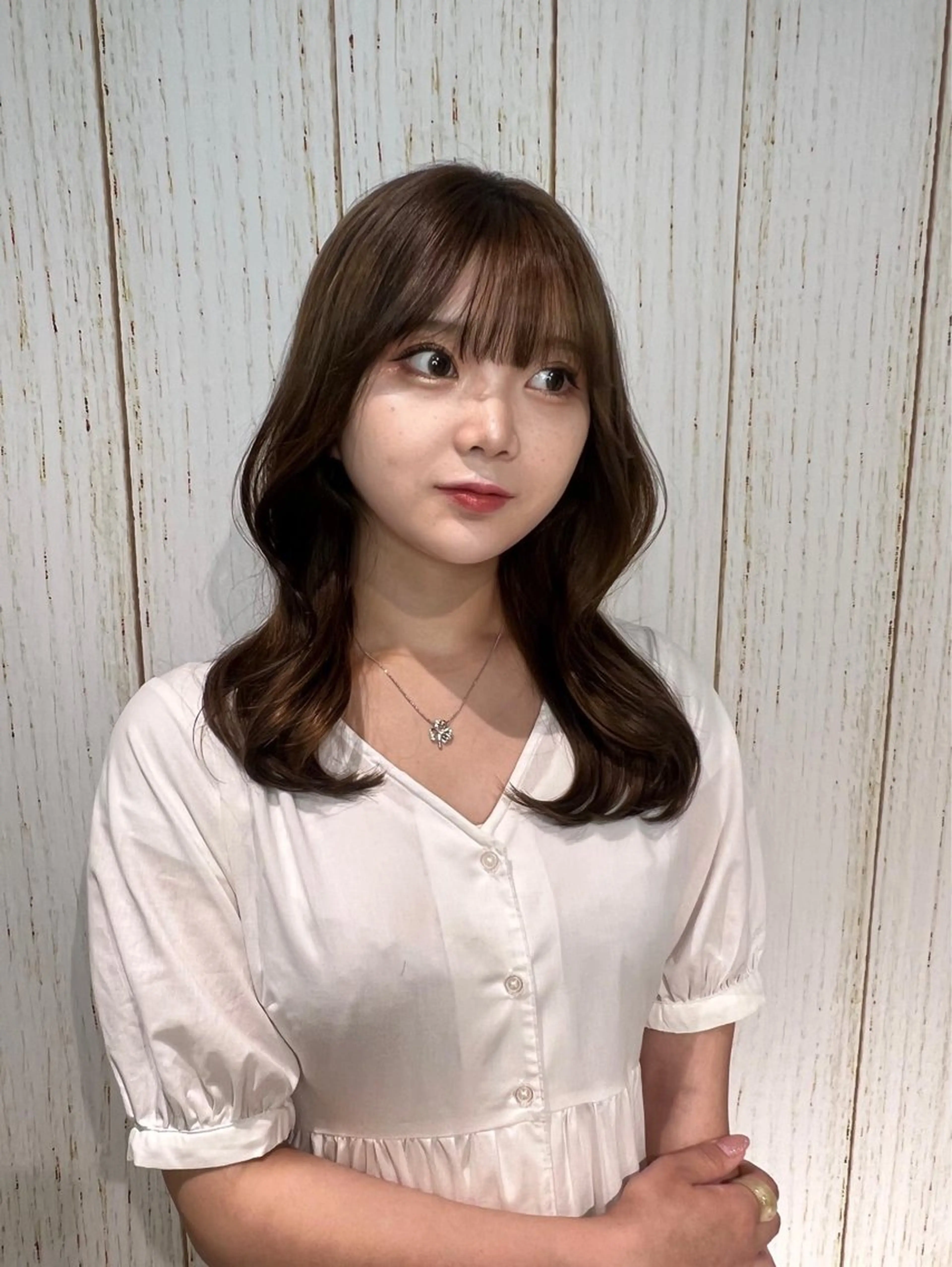 セミロング ヘアアレンジ 🧊🪞透明感カラー himeのヘアスタイル