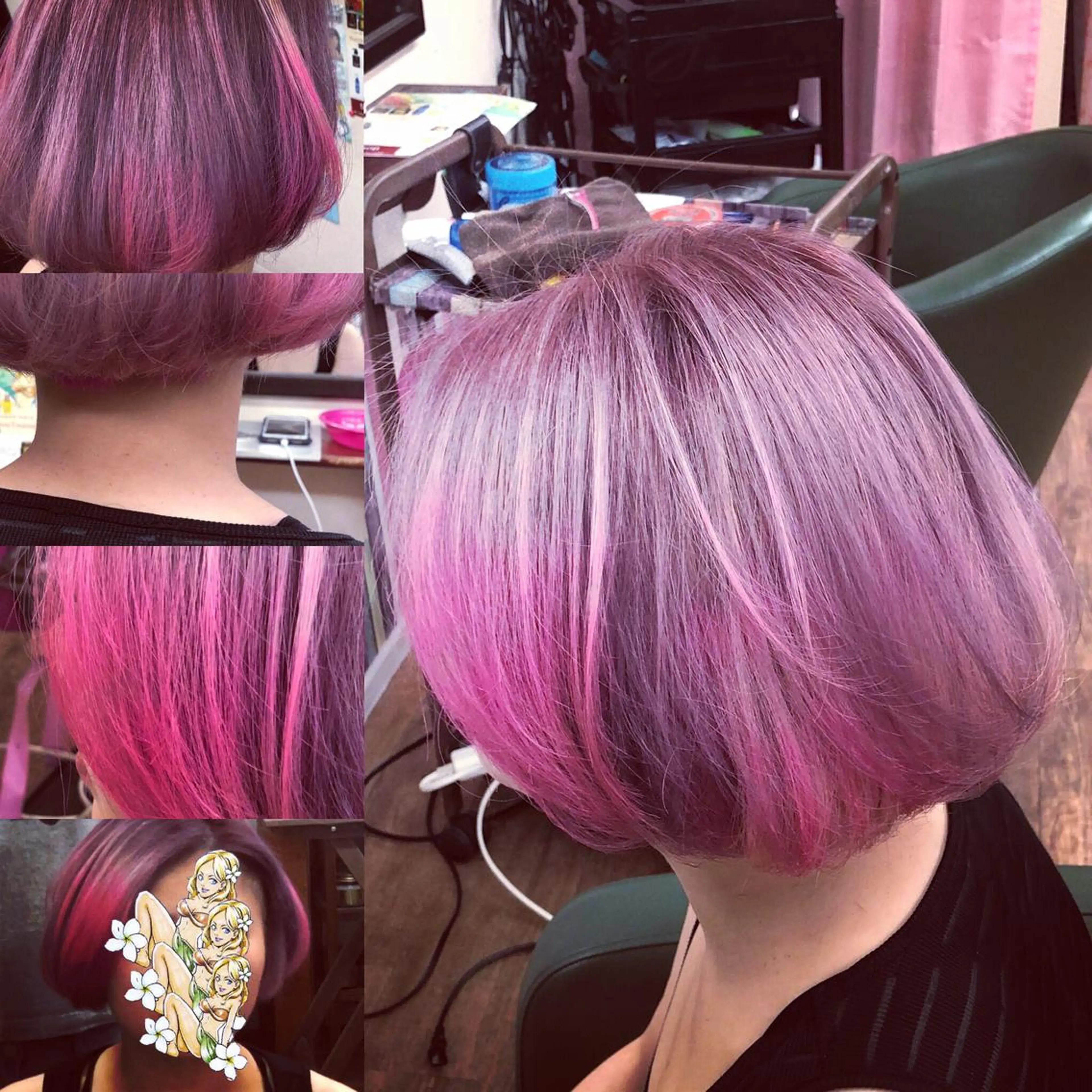 ピンクグラデーションカラー＋オリジナルシステムトリートメントの写真