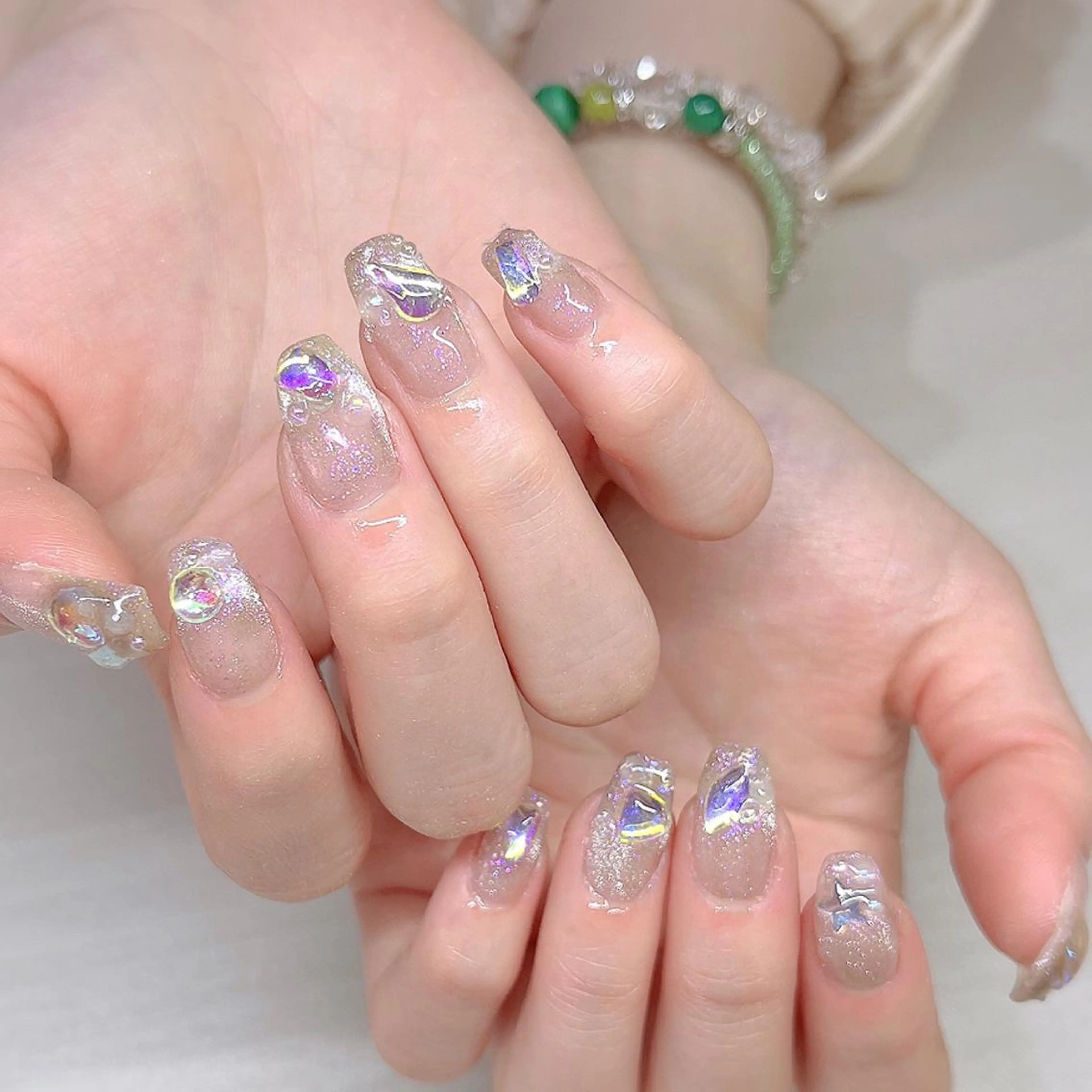 ネイル アートネイル クリアネイル フレンチネイル ジェルネイル ガラスフレンチ ハンドネイル 🐕‍🦺Yappy 💗A-tanのネイルデザイン