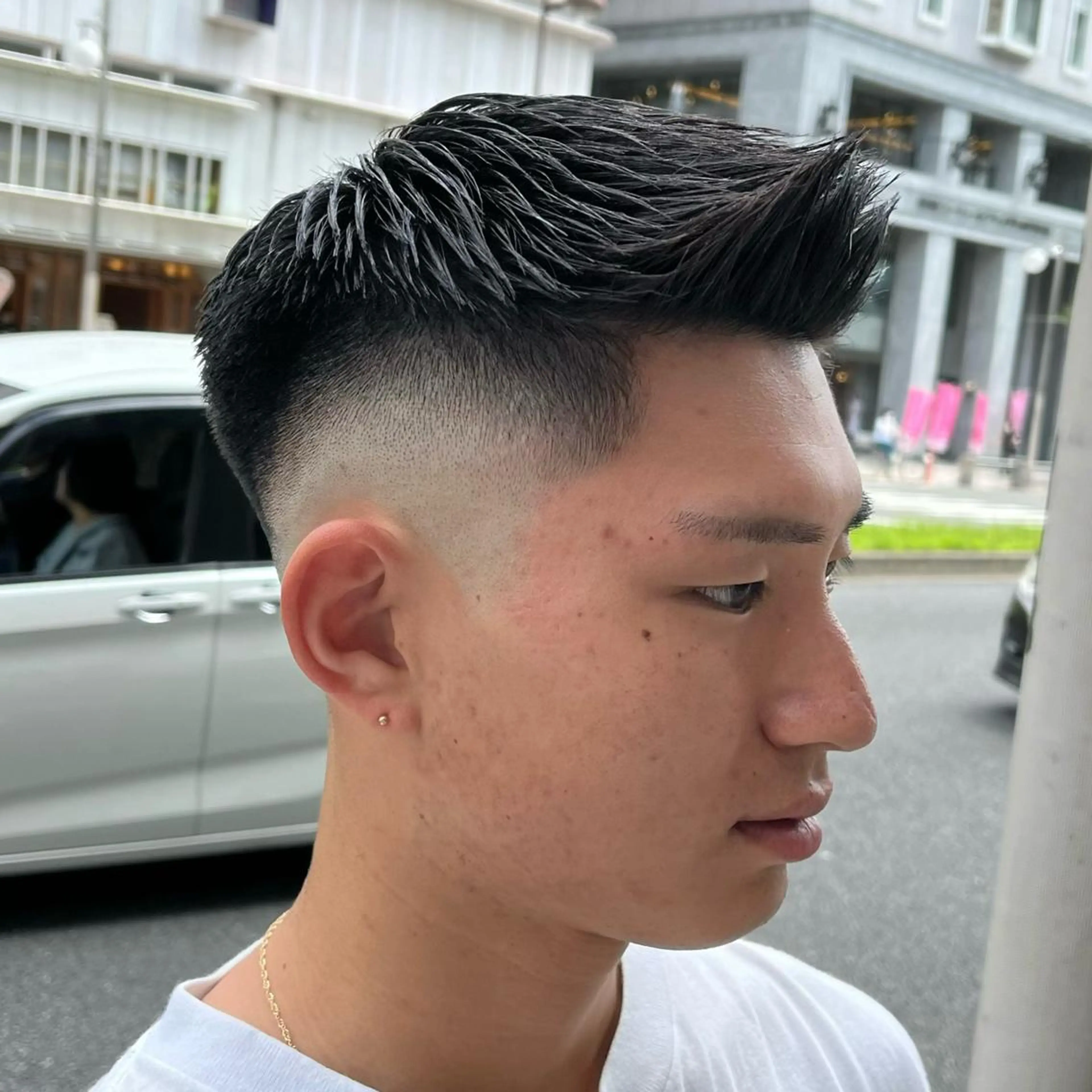 ショート メンズ フェードカット メンズパーマ スキンフェード スペインカール カット 立川/メンズパーマ 厚進太郎のヘアスタイル