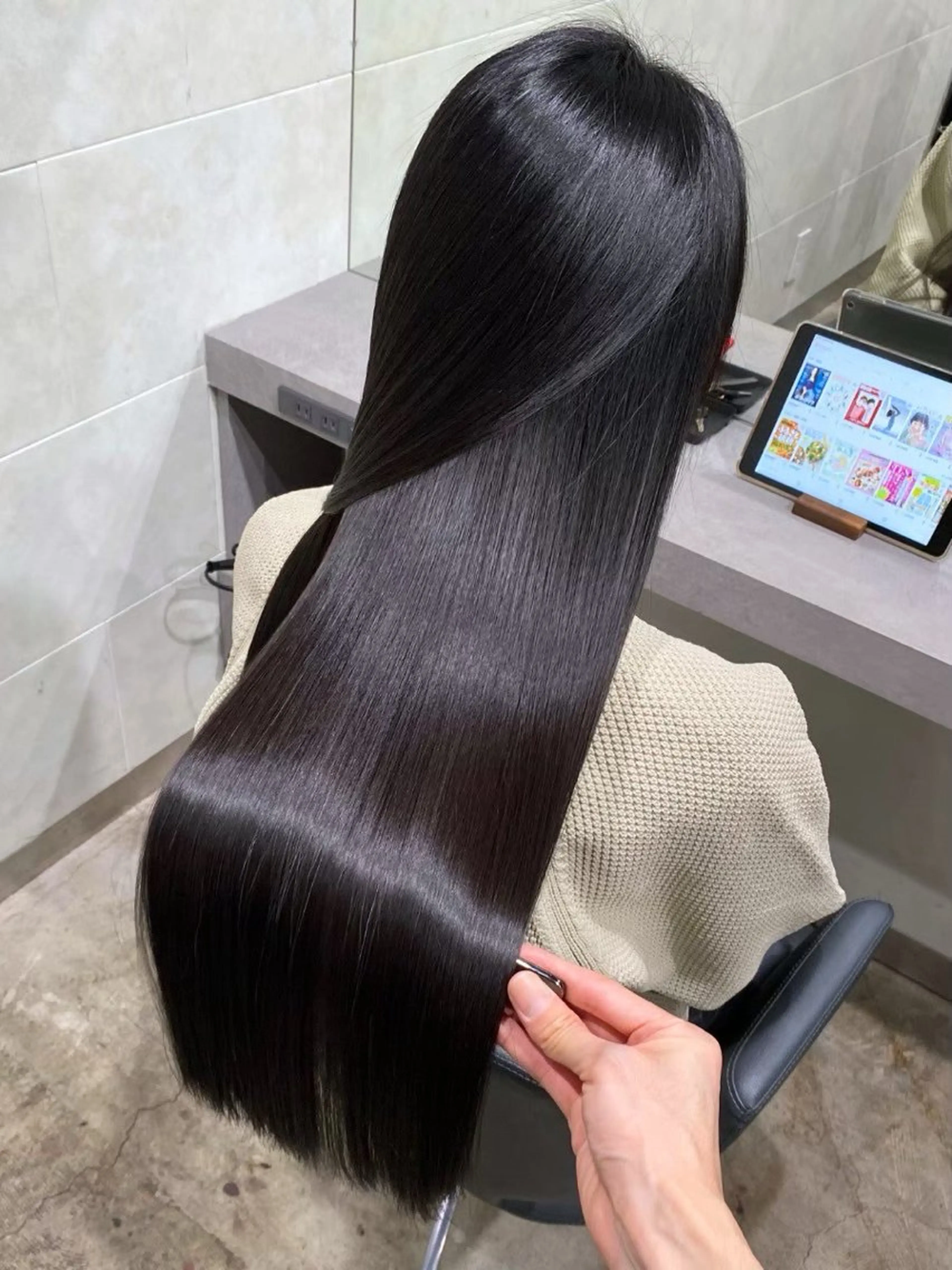 ロング 縮毛矯正 トリートメント 大野 仁のヘアスタイル