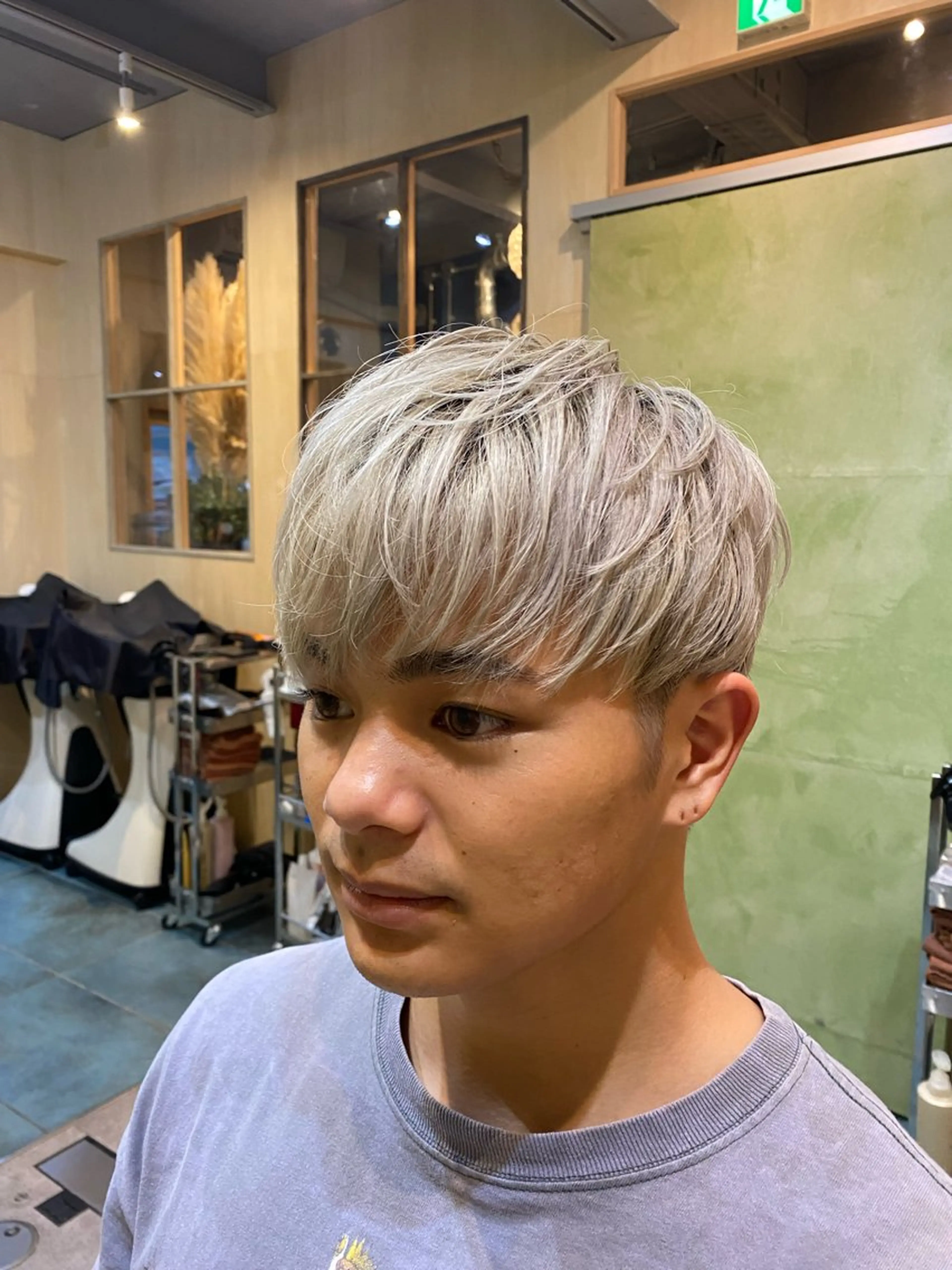 ミディアム カラー メンズ マッシュ カット ヘアカラー メンズカット/パーマ 福島区SOSOのヘアスタイル