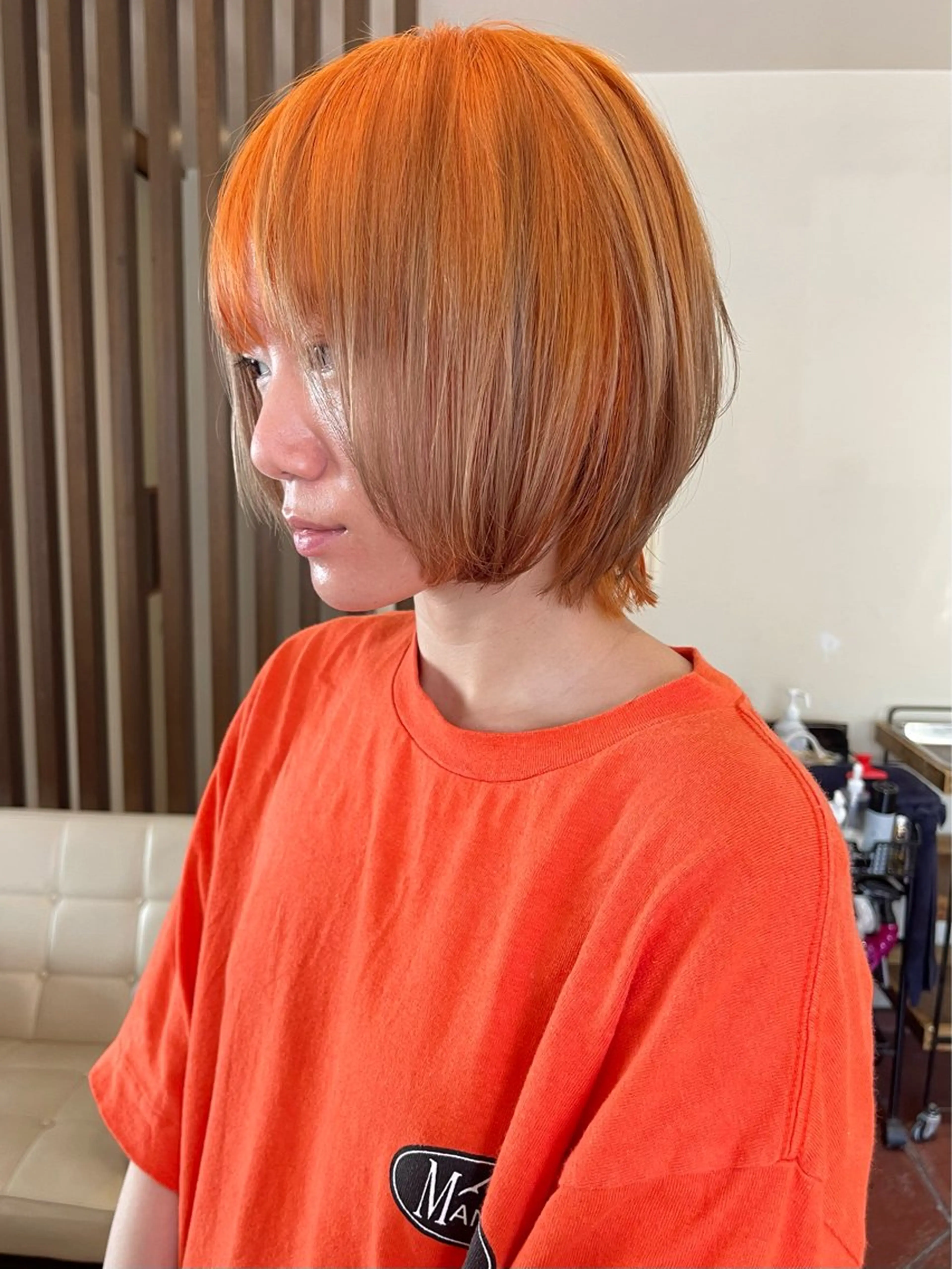 ショート カラー オレンジ カット ヘアカラー トリートメント 田室 和幸のヘアスタイル