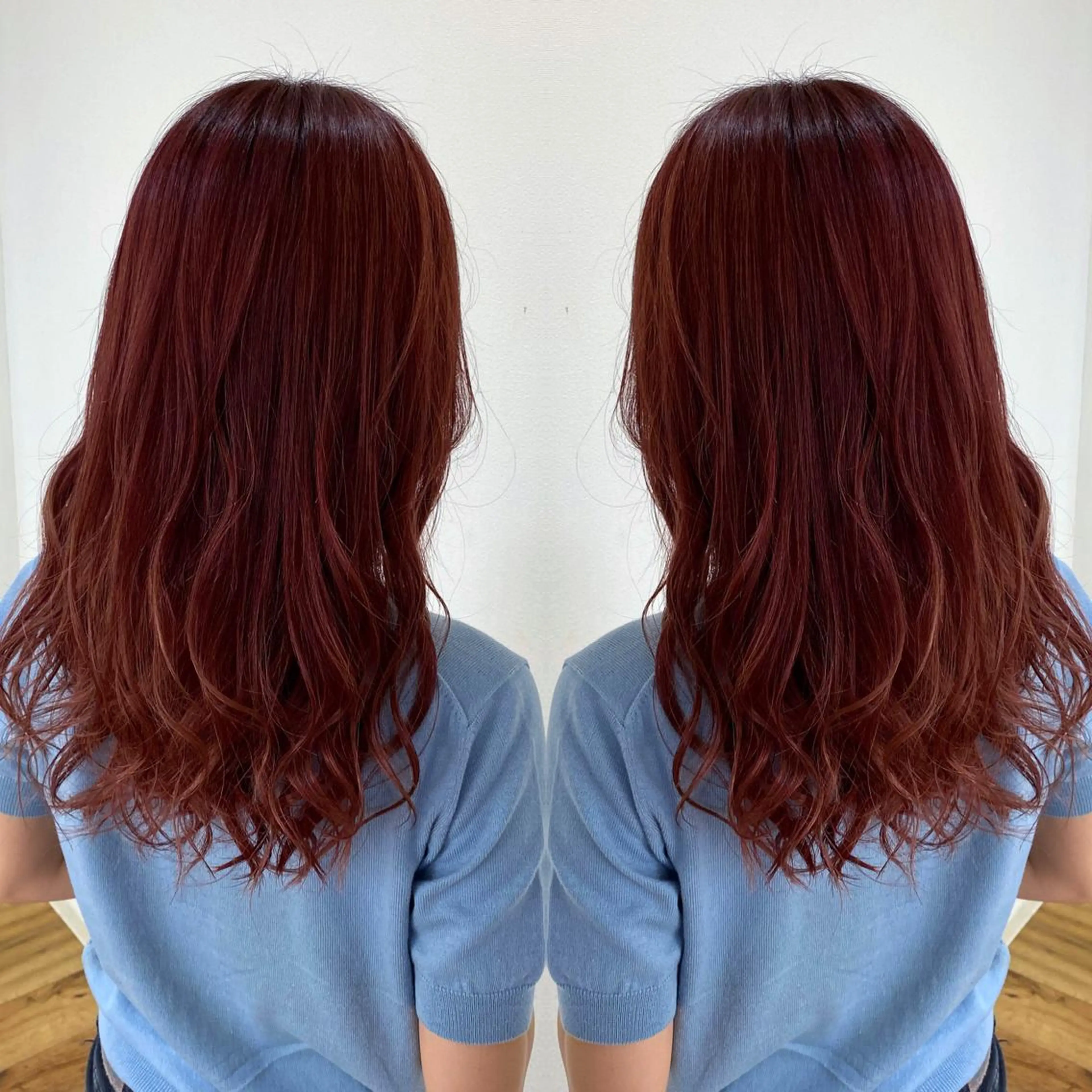 セミロング カラー ブラウンカラー ピンクカラー ピンクブラウン カット ヘアカラー トリートメント ブリーチ特化 梅田本多翔のヘアスタイル