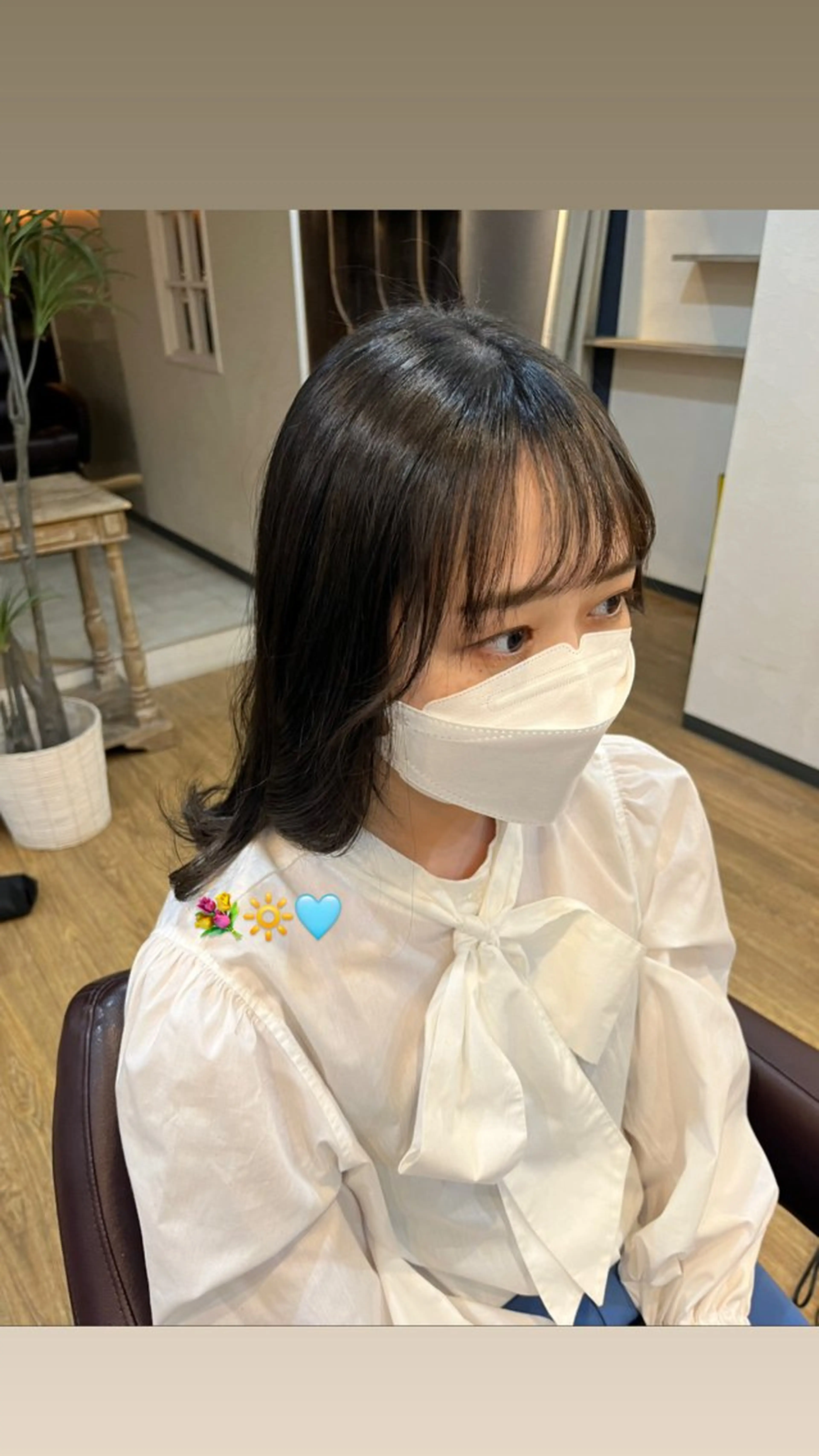 ロング 顔周りカット 顔周りカット/ 似合わせ/momo/のヘアスタイル