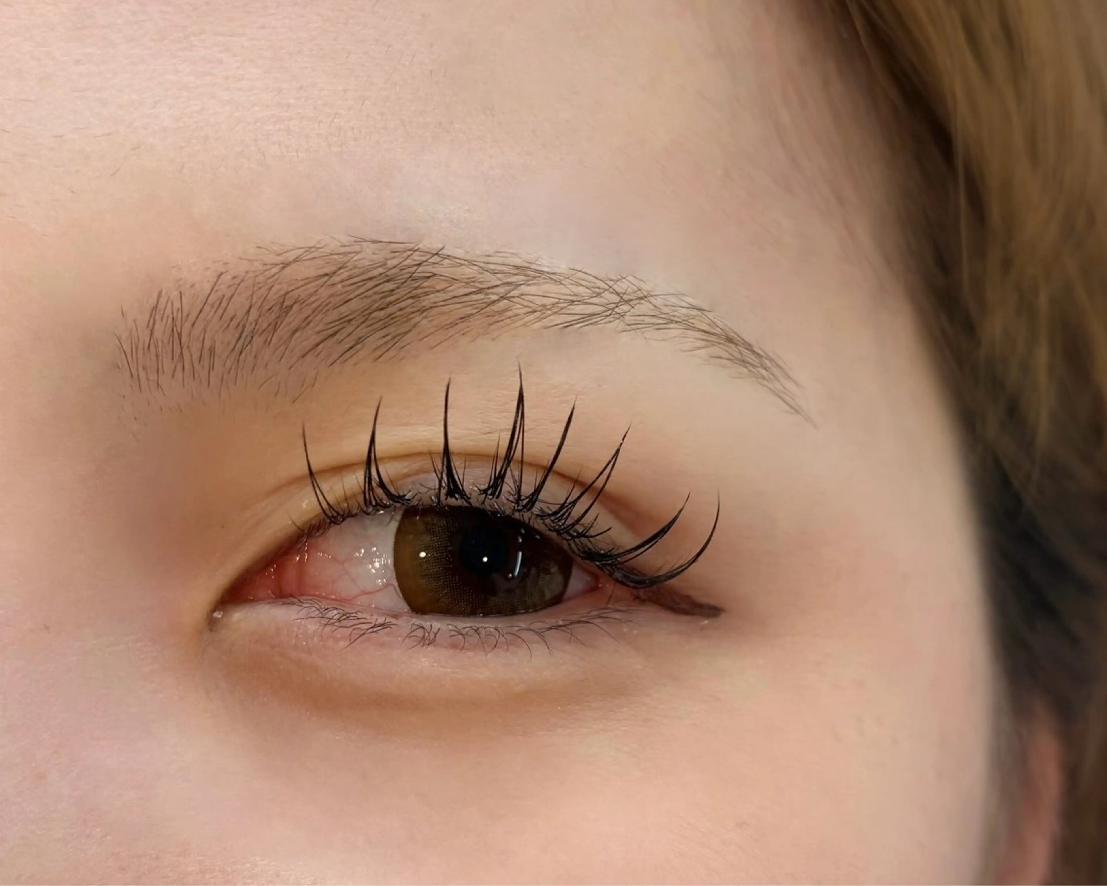 マツエク・マツパ 束感まつ毛 韓国風マツエク ナチュラル 一重×まつ毛パーマ cocone♡ 天王寺のマツエク・マツパデザイン