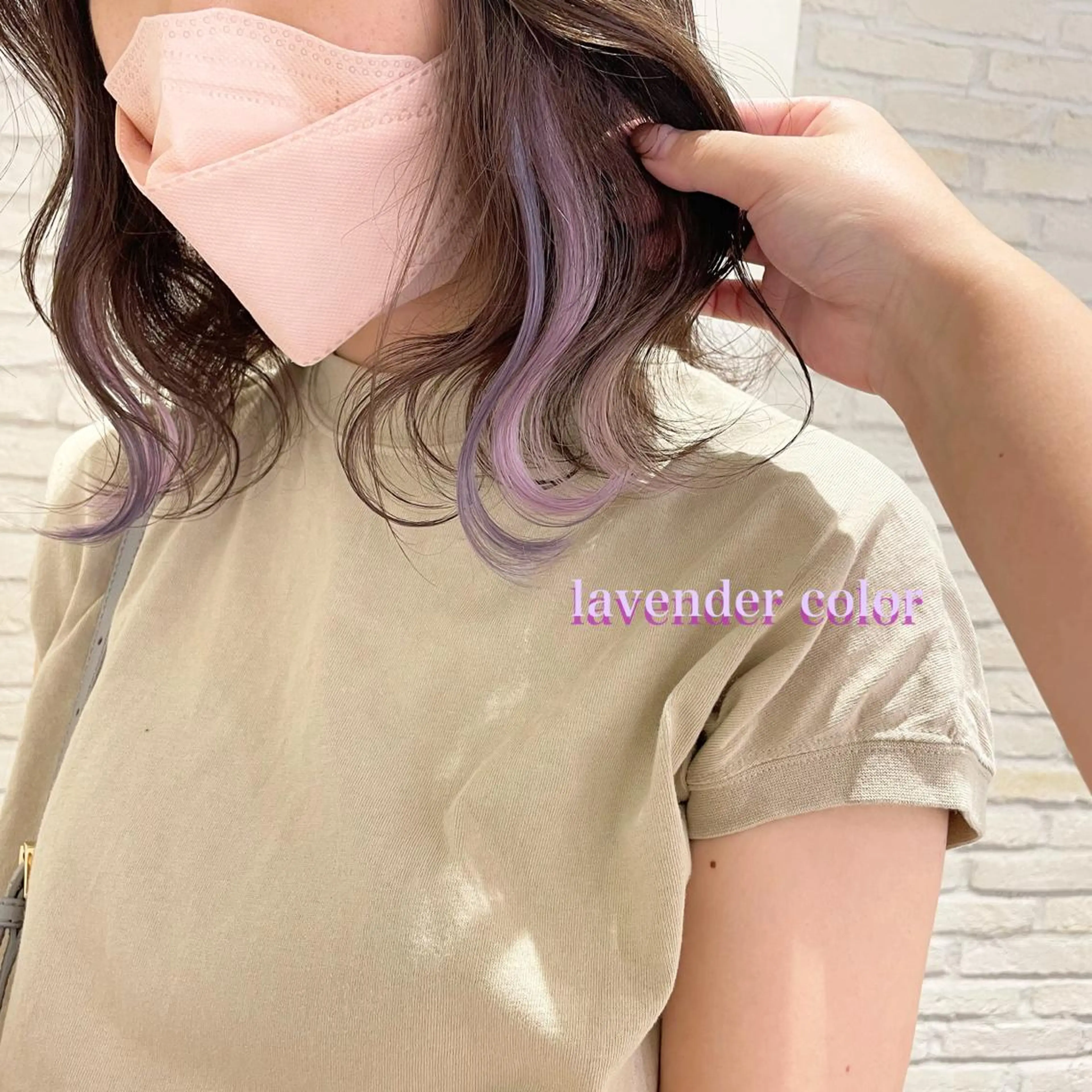 ミディアム カラー ブリーチ ラベンダーカラー ブリーチなしカラー エクステ エクステ/ハイトーン 🐏☁️miminaのヘアスタイル