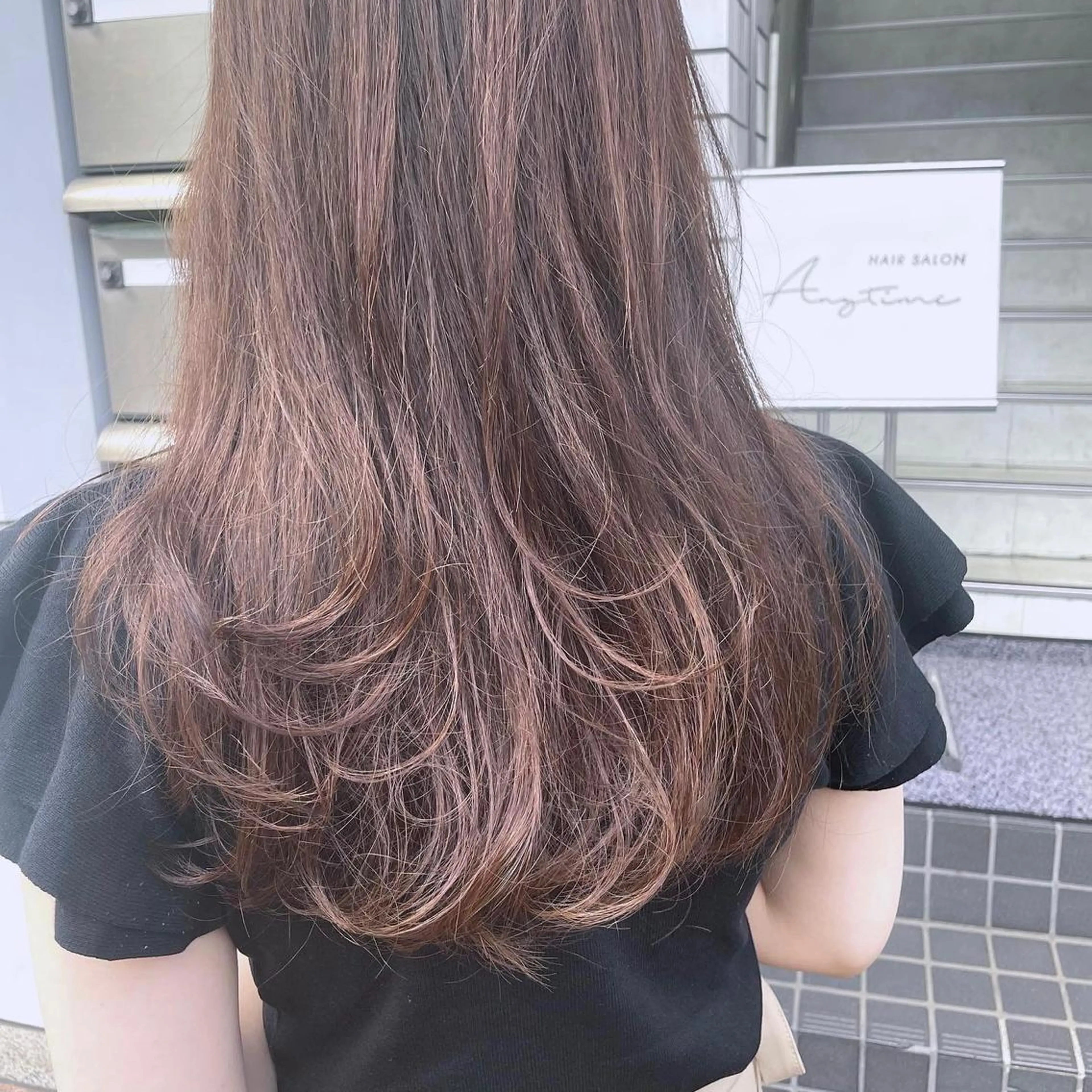 ロング カラー ベージュカラー レイヤーカット カット ヘアカラー Anytime所属・はるか 💐 お悩み改善美容師のヘアスタイル