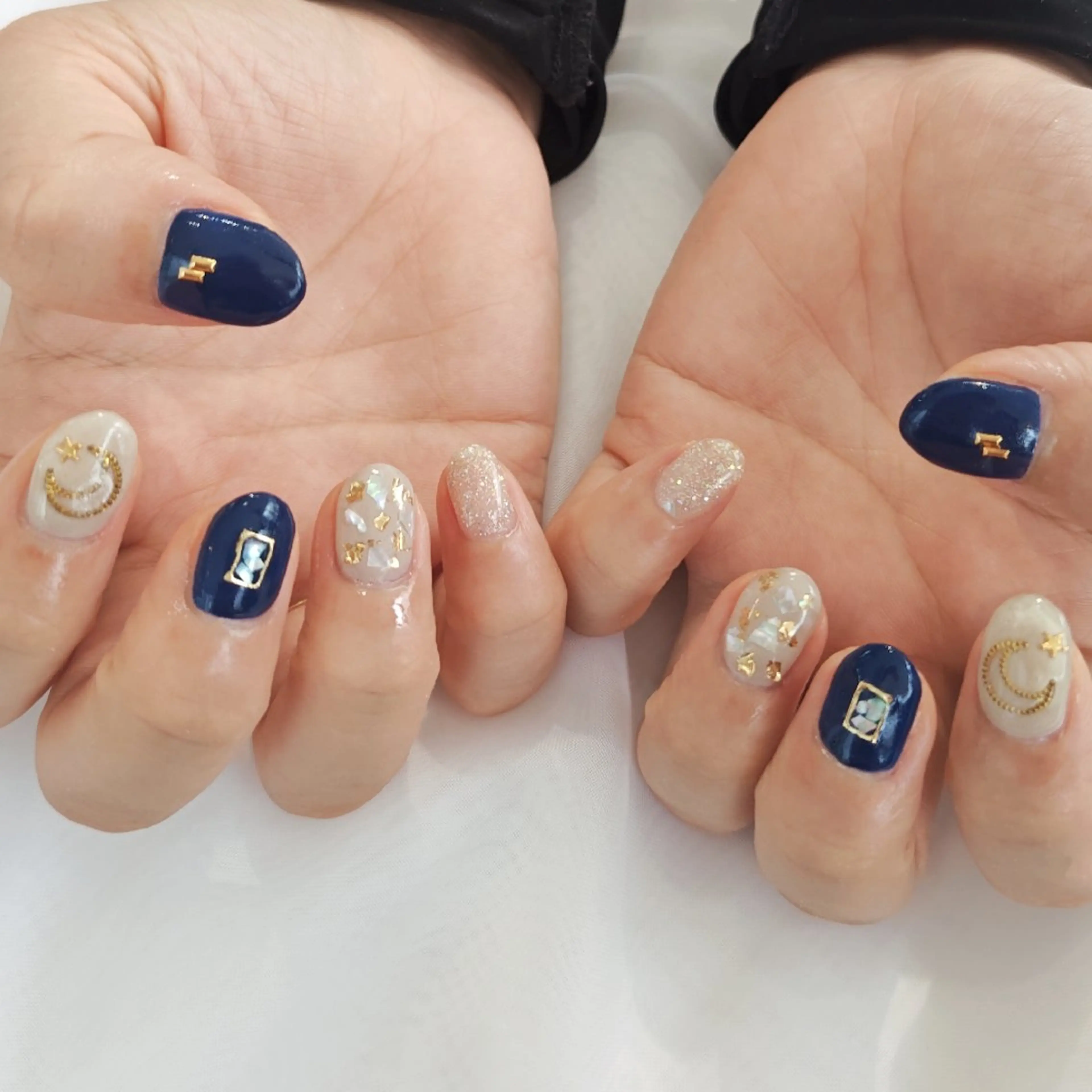 ネイル ネイビー 夏ネイル ハンドネイル felicita fumi♡のネイルデザイン