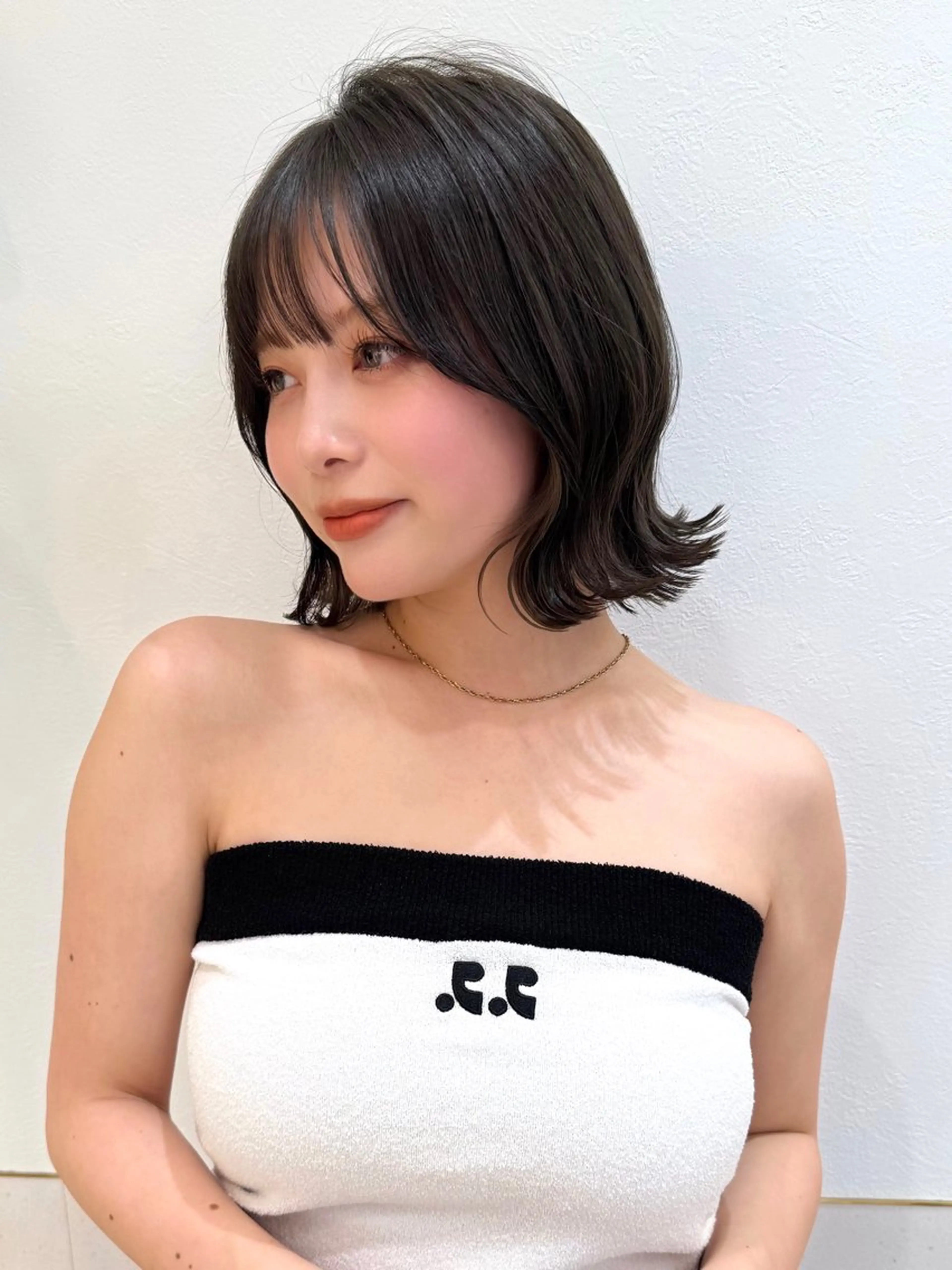 ミディアム カット ヘアカラー トリートメント 新宿/髪質改善/ボブ 韓国レイヤー大重聖斗のヘアスタイル