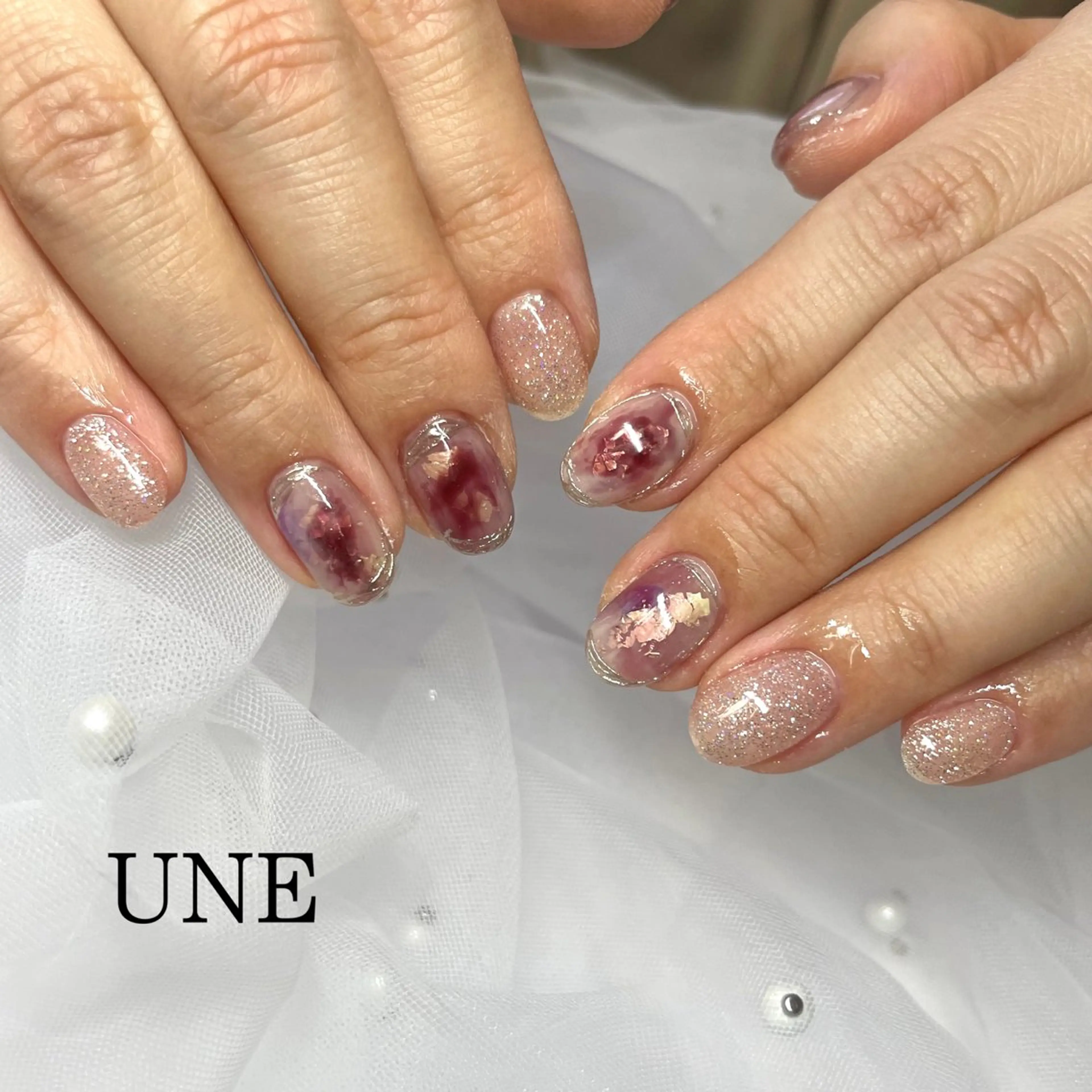 ネイル ニュアンスネイル UNE.【ユヌ】 Jr.NANAのネイルデザイン