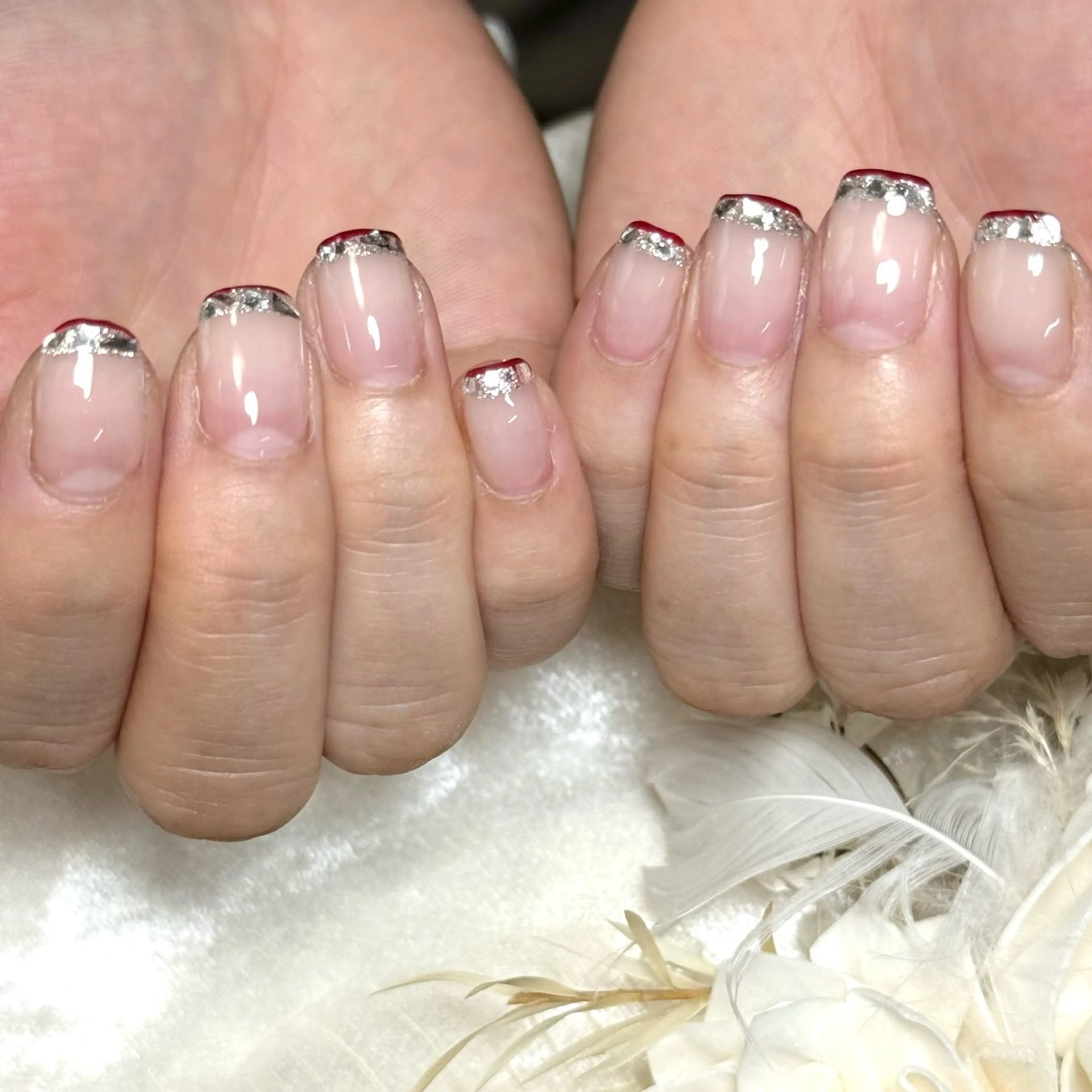 ネイル フレンチネイル ミラーネイル ハンドネイル Hana_ Rieのネイルデザイン