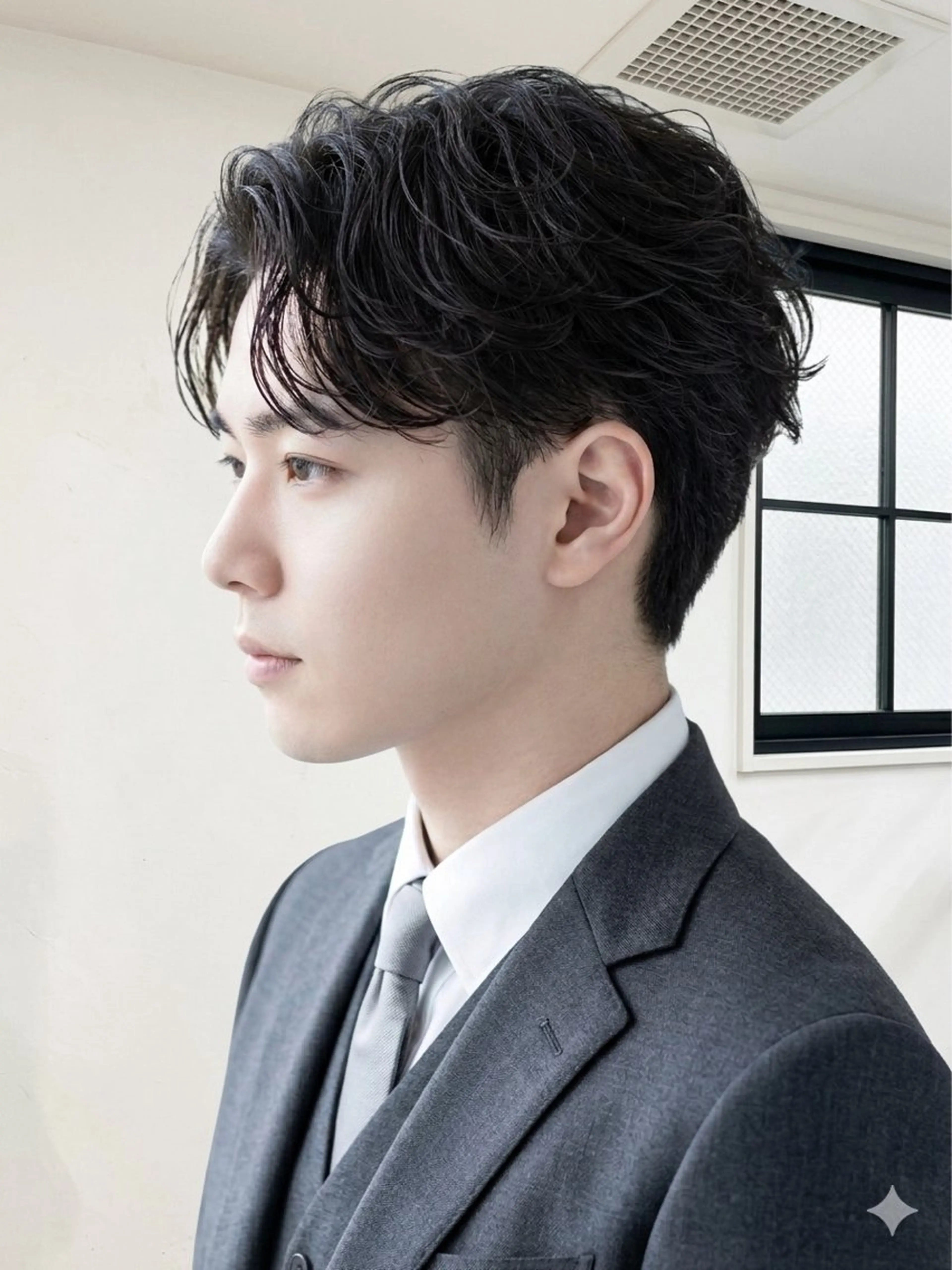 パーマ メンズ フェザーパーマ メンズパーマ ニュアンスパーマ カット パーマ 保立/フェザーパーマ /メンズカット千葉のヘアスタイル