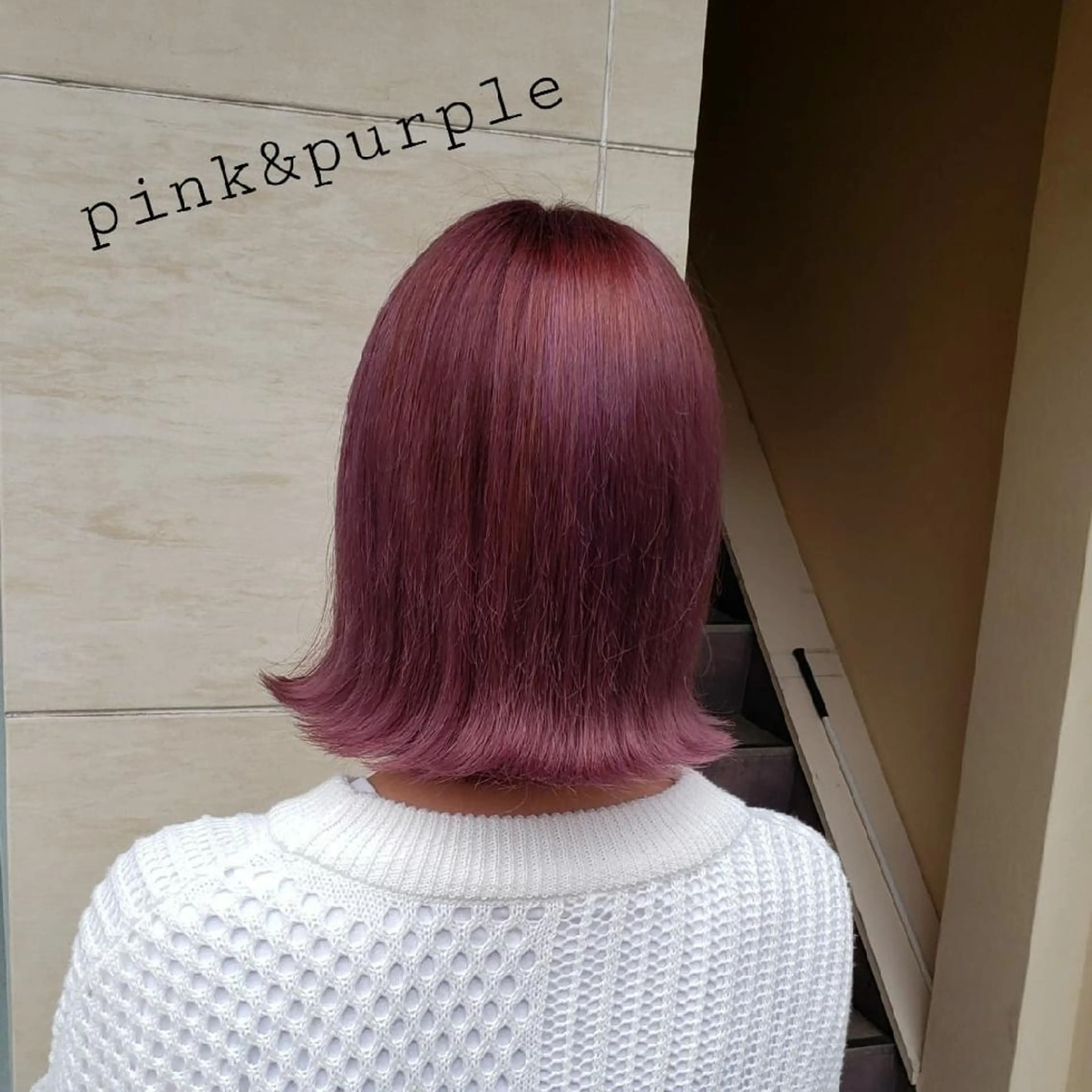 ミディアム カラー ブリーチ ダブルカラー ピンクカラー ピンクパープル パープルカラー カット ヘアカラー B-Market所属・タカギ ヨウコのヘアスタイル