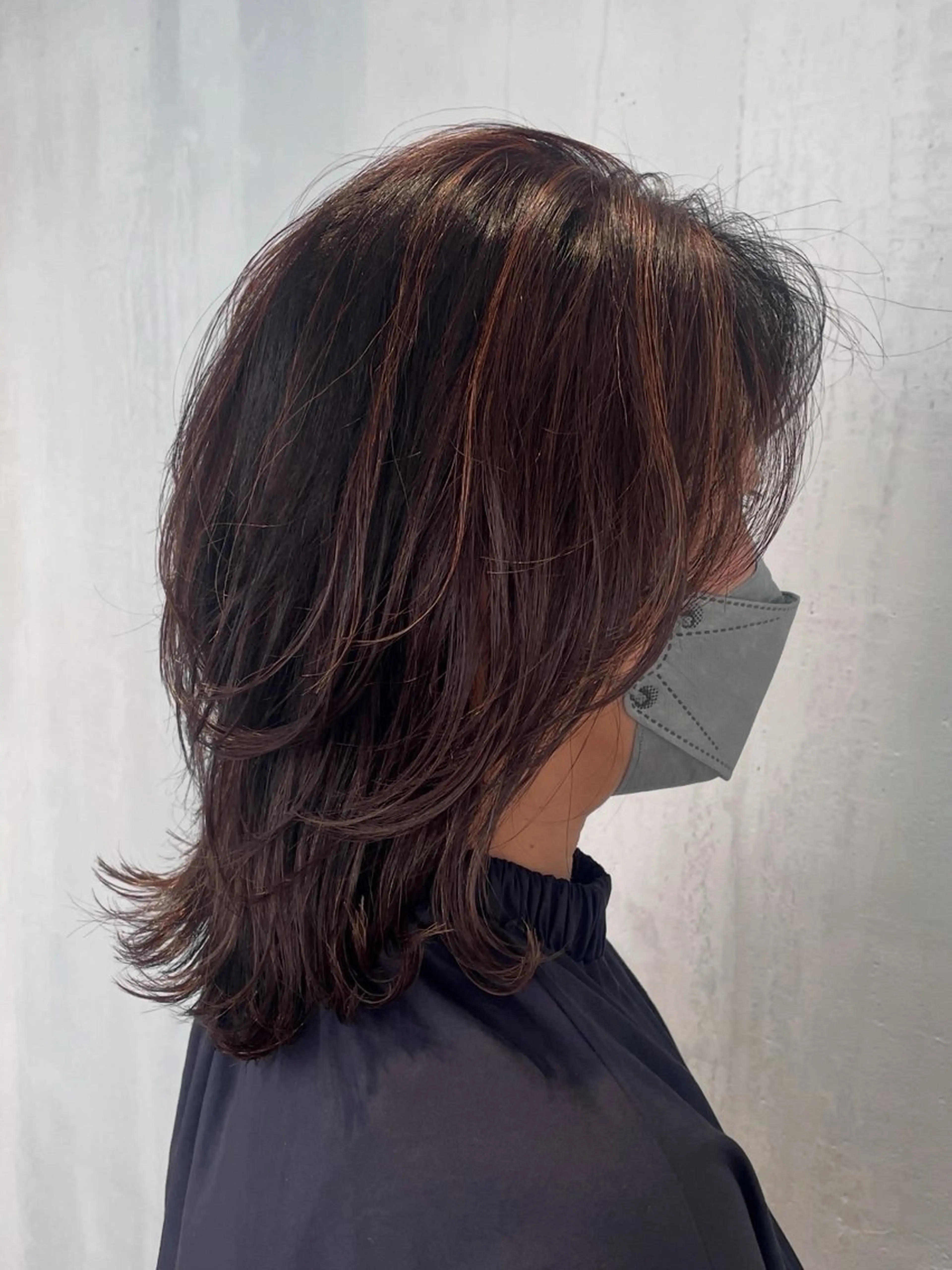 セミロング カラー ハイライトカラー ハイライト ヘアカラー トリートメント DX SHARE SALON所属・matka白髪ぼかし 大人ヘア/KEIKOのヘアスタイル