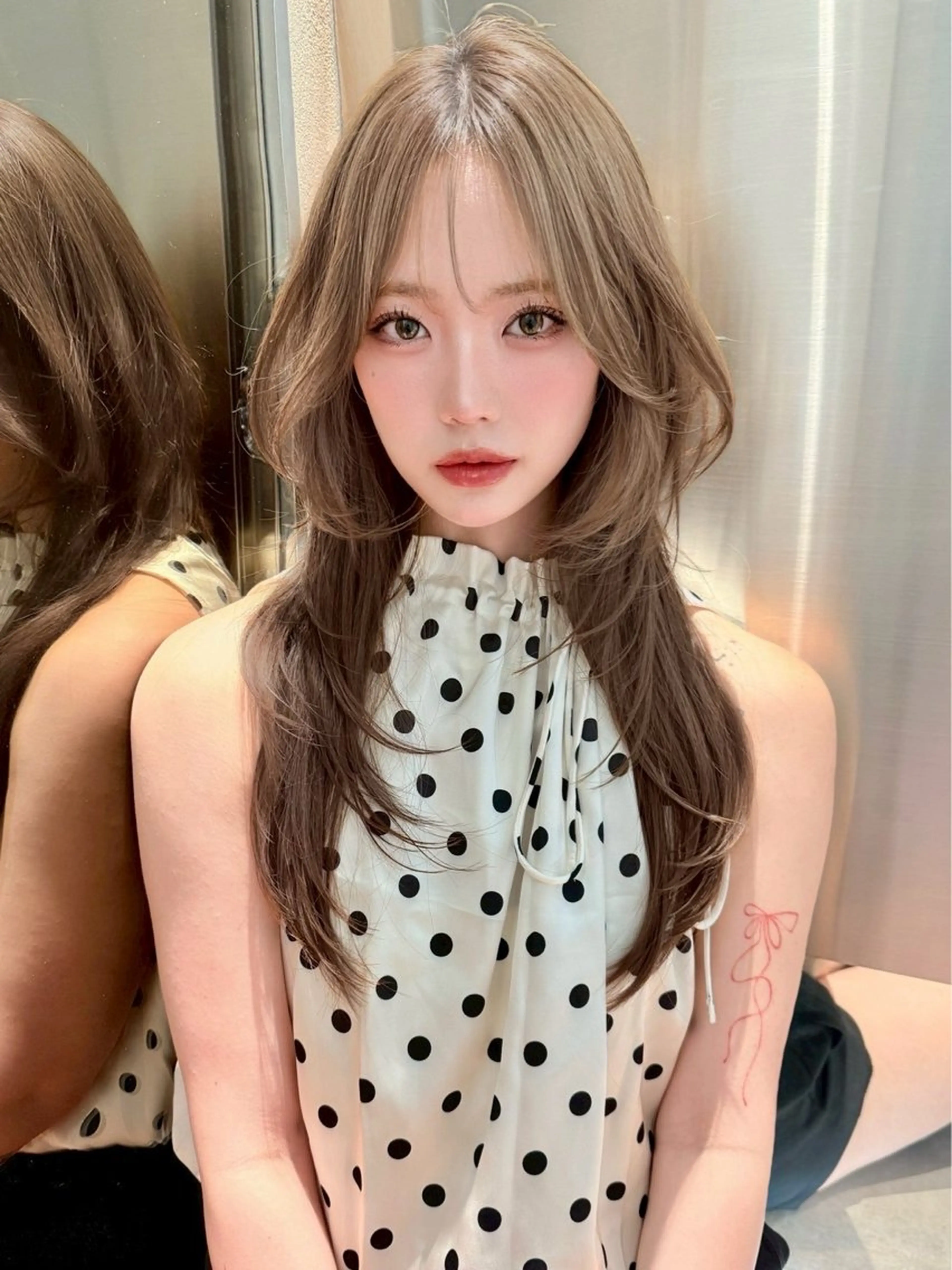 セミロング カラー ヘアアレンジ アッシュ 黒髪 ブリーチ ブルーカラー ブルーブラック カット ヘアカラー トリートメント ヘアセット 大宮‎🩵縮毛矯正 レイヤー　佐藤和のヘアスタイル