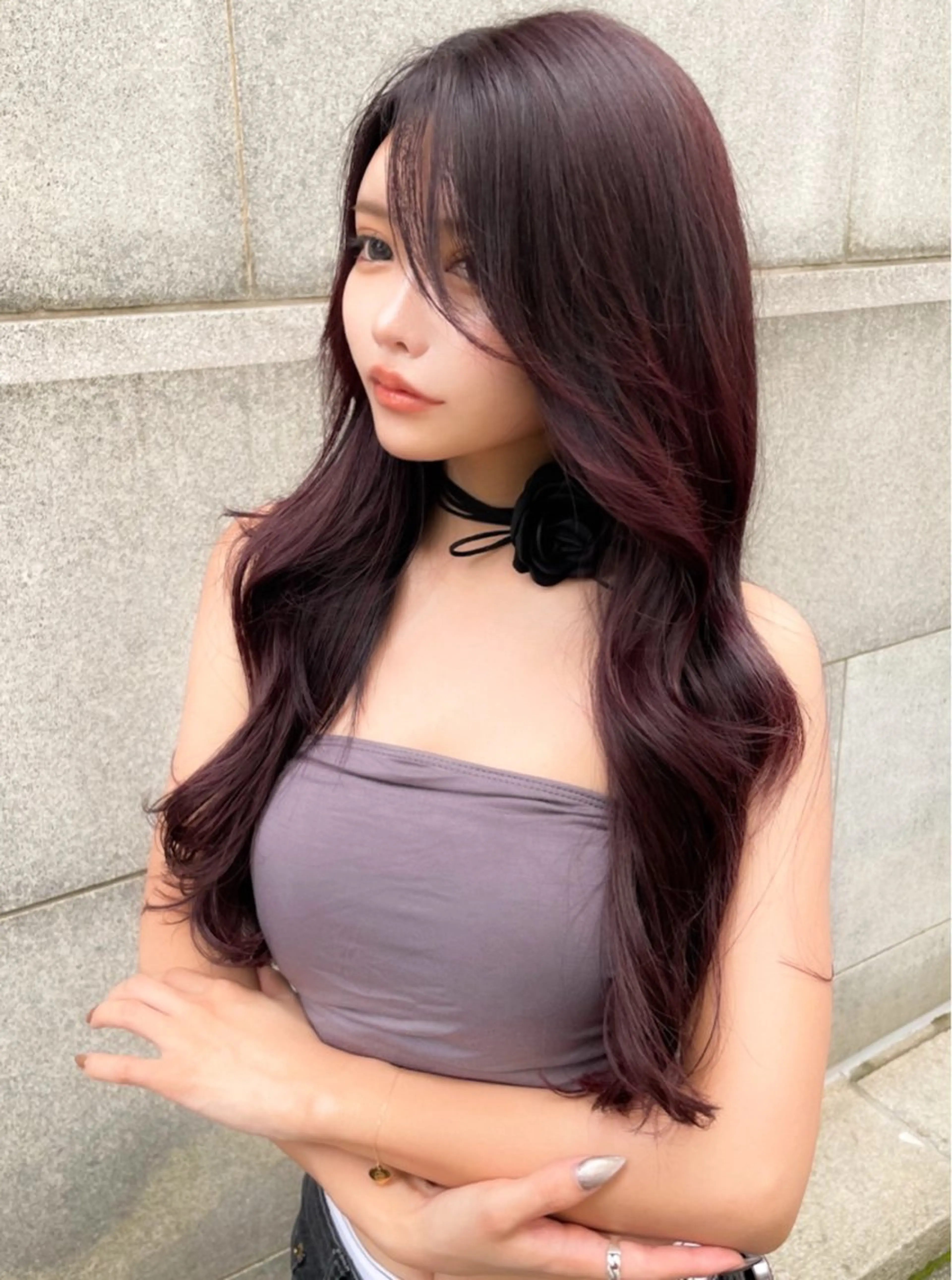 ロング 髪質改善 韓国風ヘア レイヤーカット ロング 縮毛矯正 カット ヘアカラー 縮毛矯正 トリートメント 美髪縮毛矯正🤍 髪質改善/Shinaのヘアスタイル