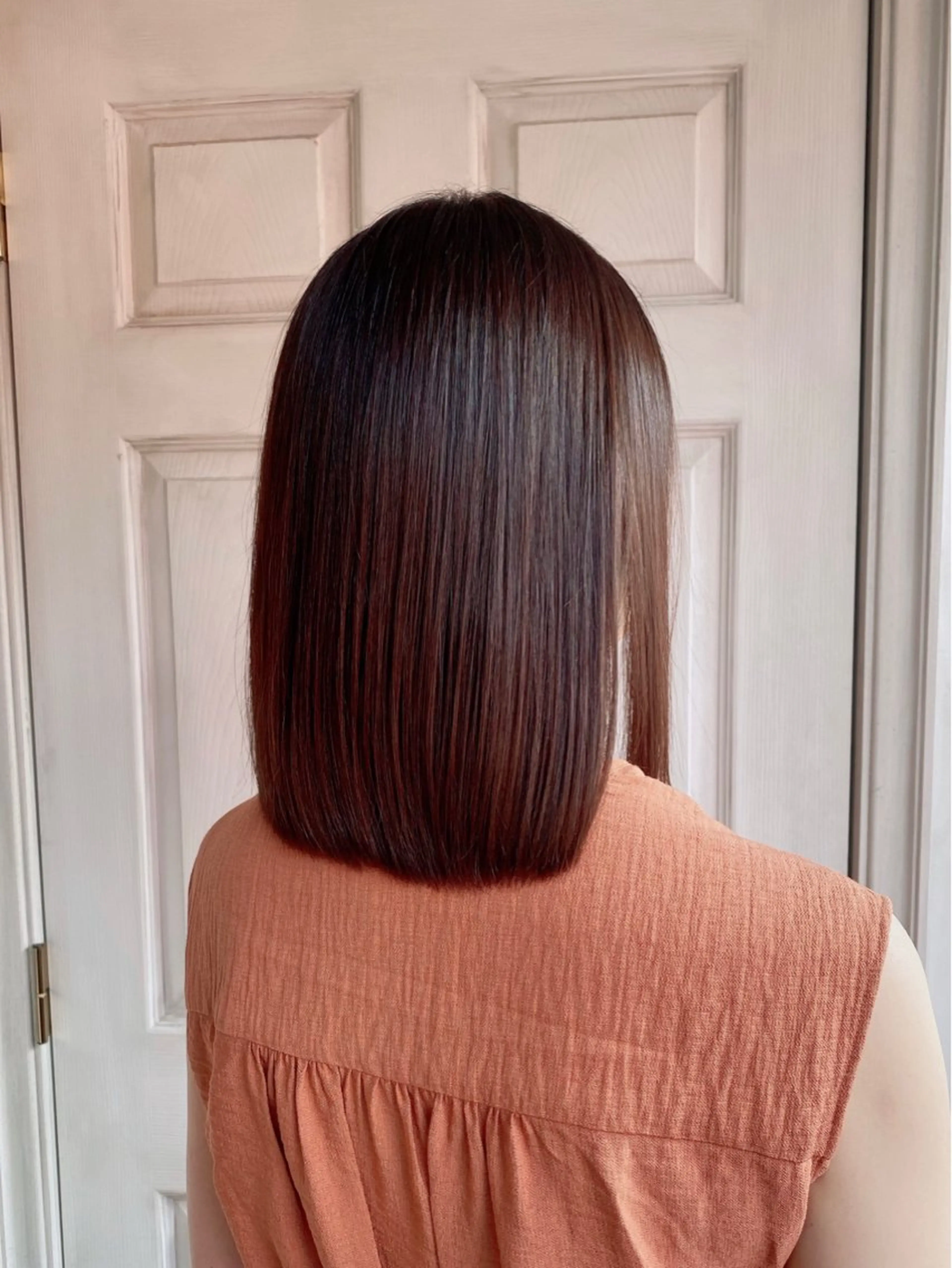 セミロング 縮毛矯正 千 田のヘアスタイル