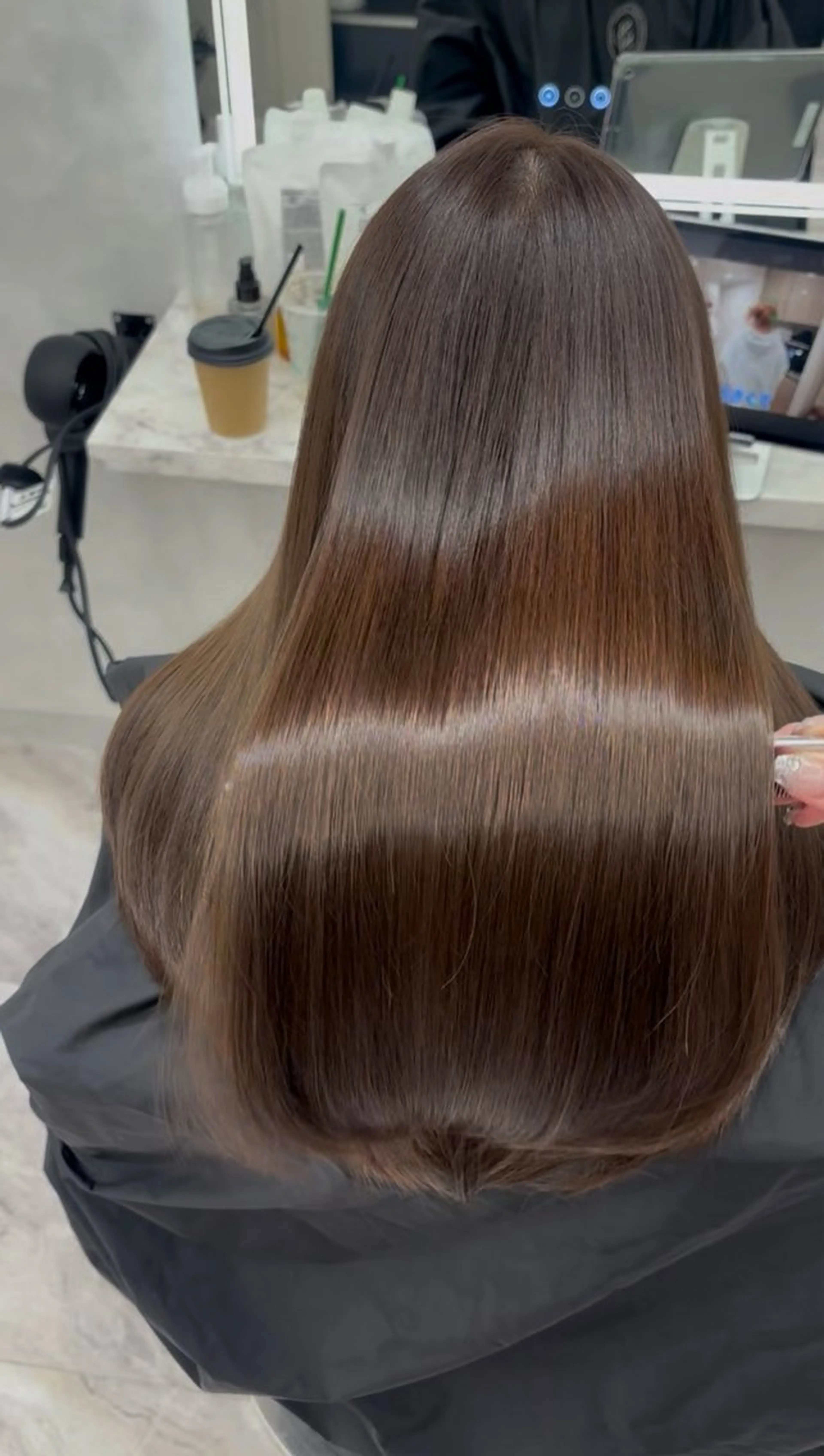 【4月限定】【SNS顔出し🉑の方に特別価格🪽‪】冬のツヤ髪質改善カラー＋外部補修トリートメントの写真