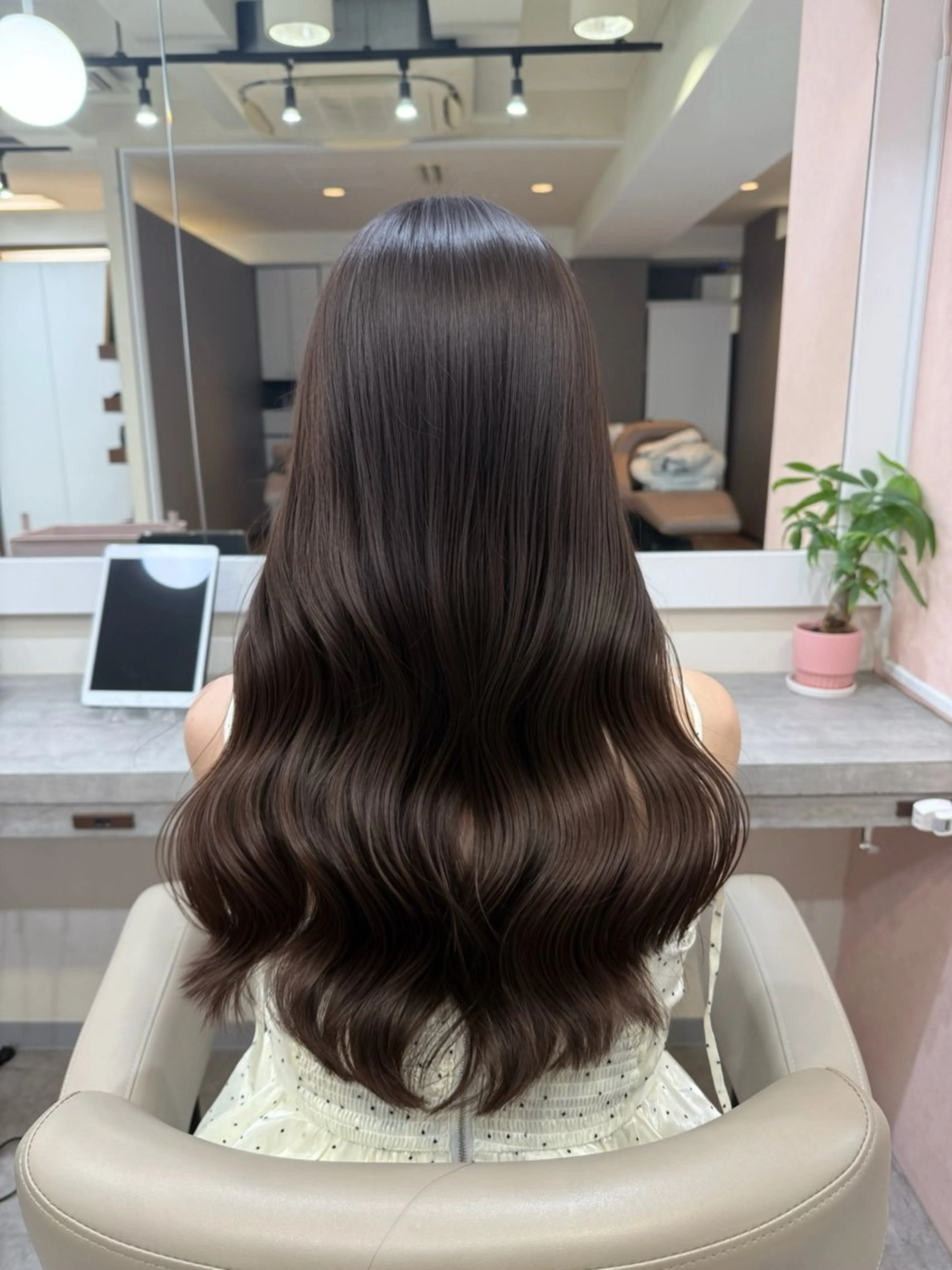 ロング パーマ カット ヘアカラー トリートメント 韓国風パーマ/ヘア セット/店長みづきのヘアスタイル