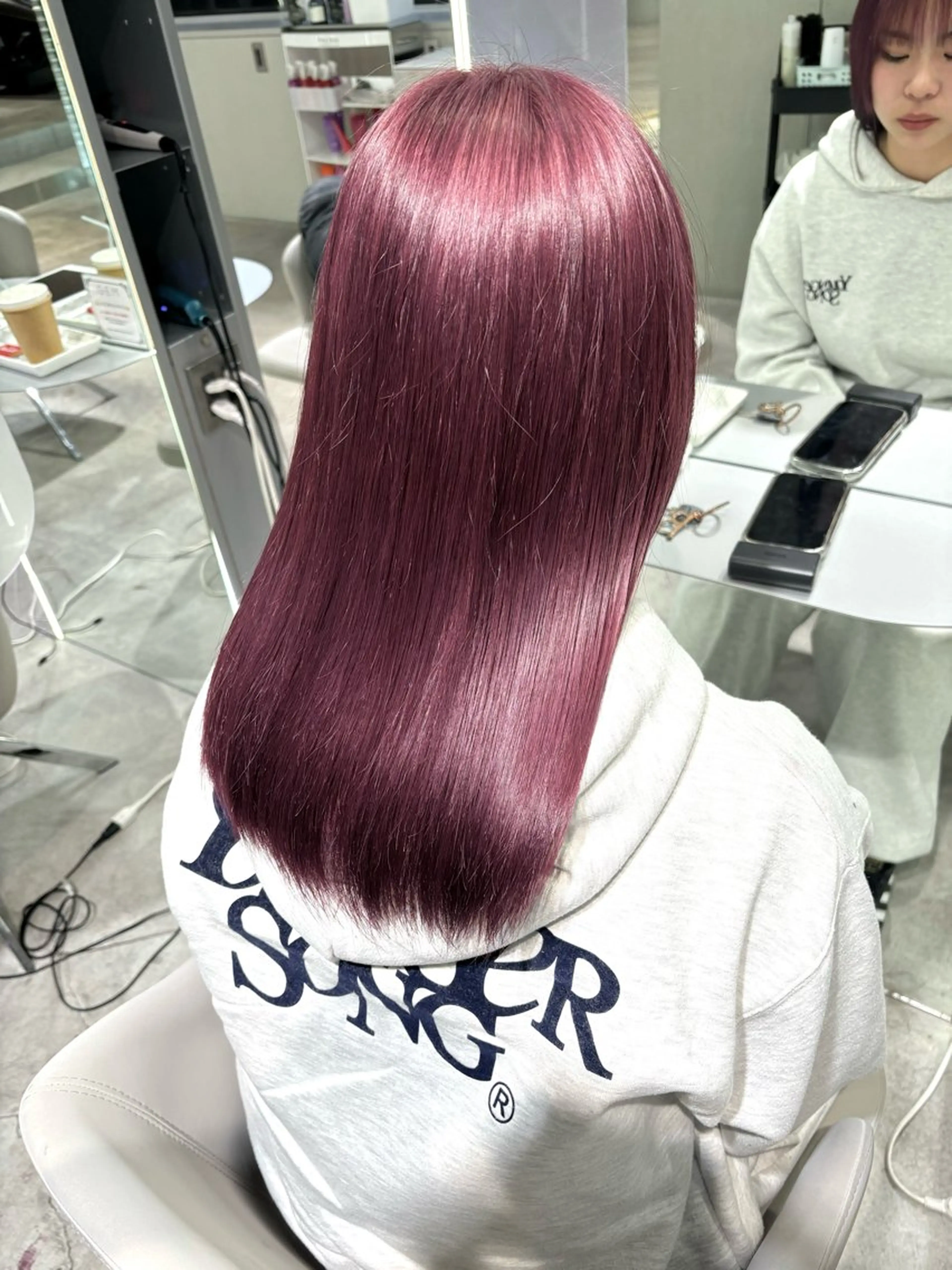 セミロング カラー ラベンダーカラー ピンクカラー ピンクラベンダー 名古屋/中顔面短縮 ✨/小顔ハイレイヤーのヘアスタイル