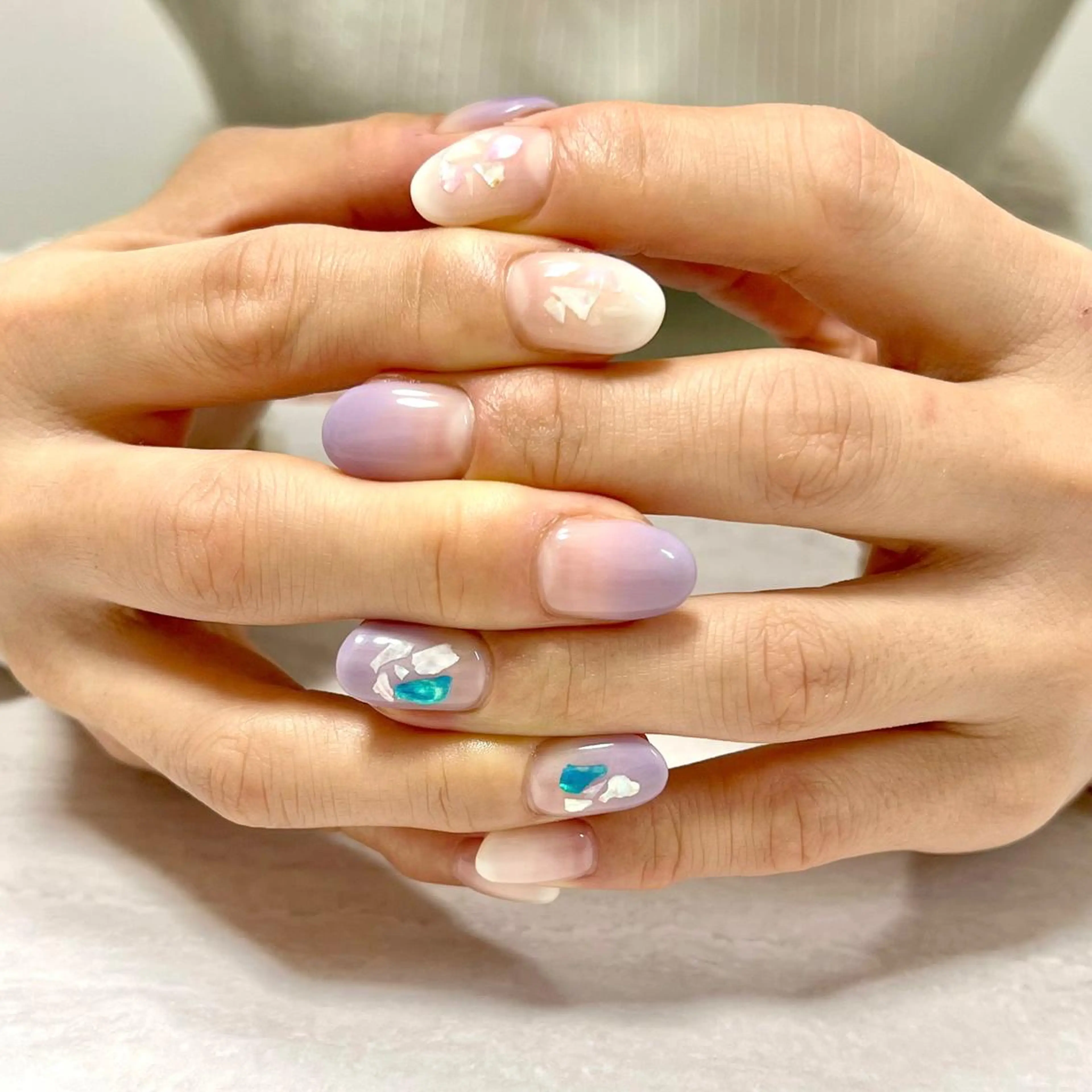 ネイル グラデーション オフィスネイル シンプルネイル ステラ marikominoのネイルデザイン