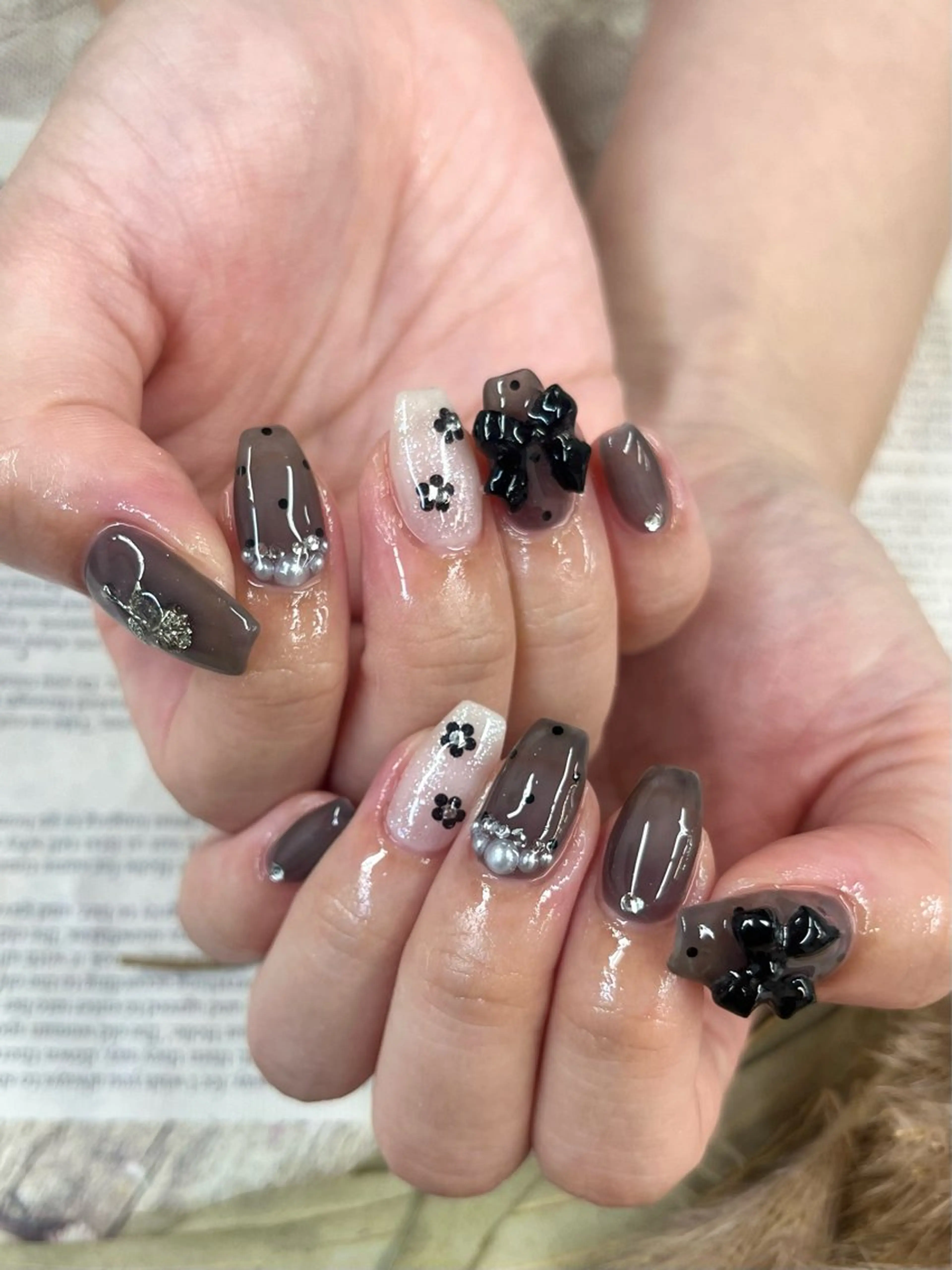 ネイル リボン ハンドネイル Basic町田本店 Suzunaのネイルデザイン