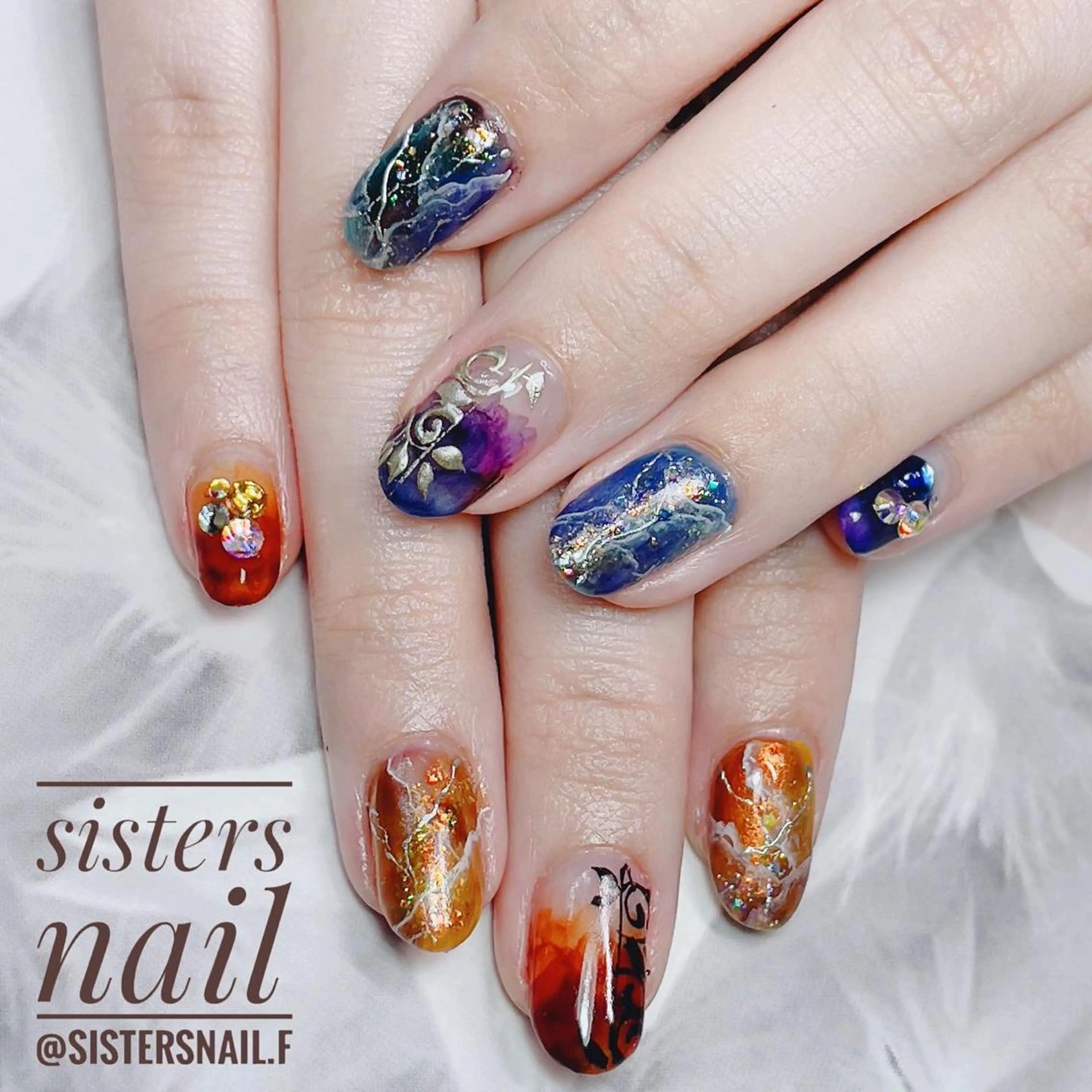 ネイル アートネイル 冬ネイル sisters nail.fのネイルデザイン