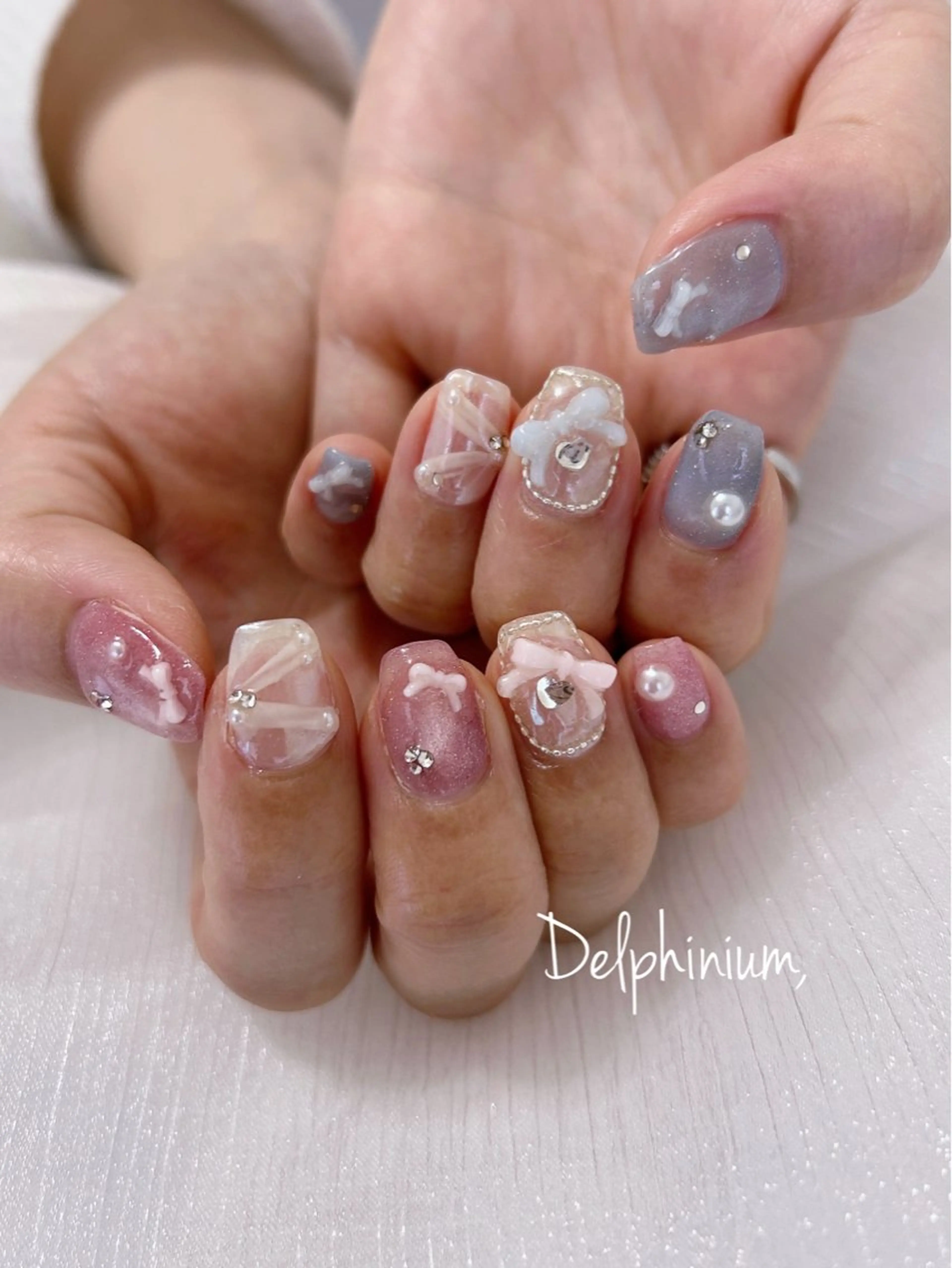 ネイル ジェルネイル マグネットネイル ミラーネイル パラジェル ハンドネイル 岡本 友恵のネイルデザイン