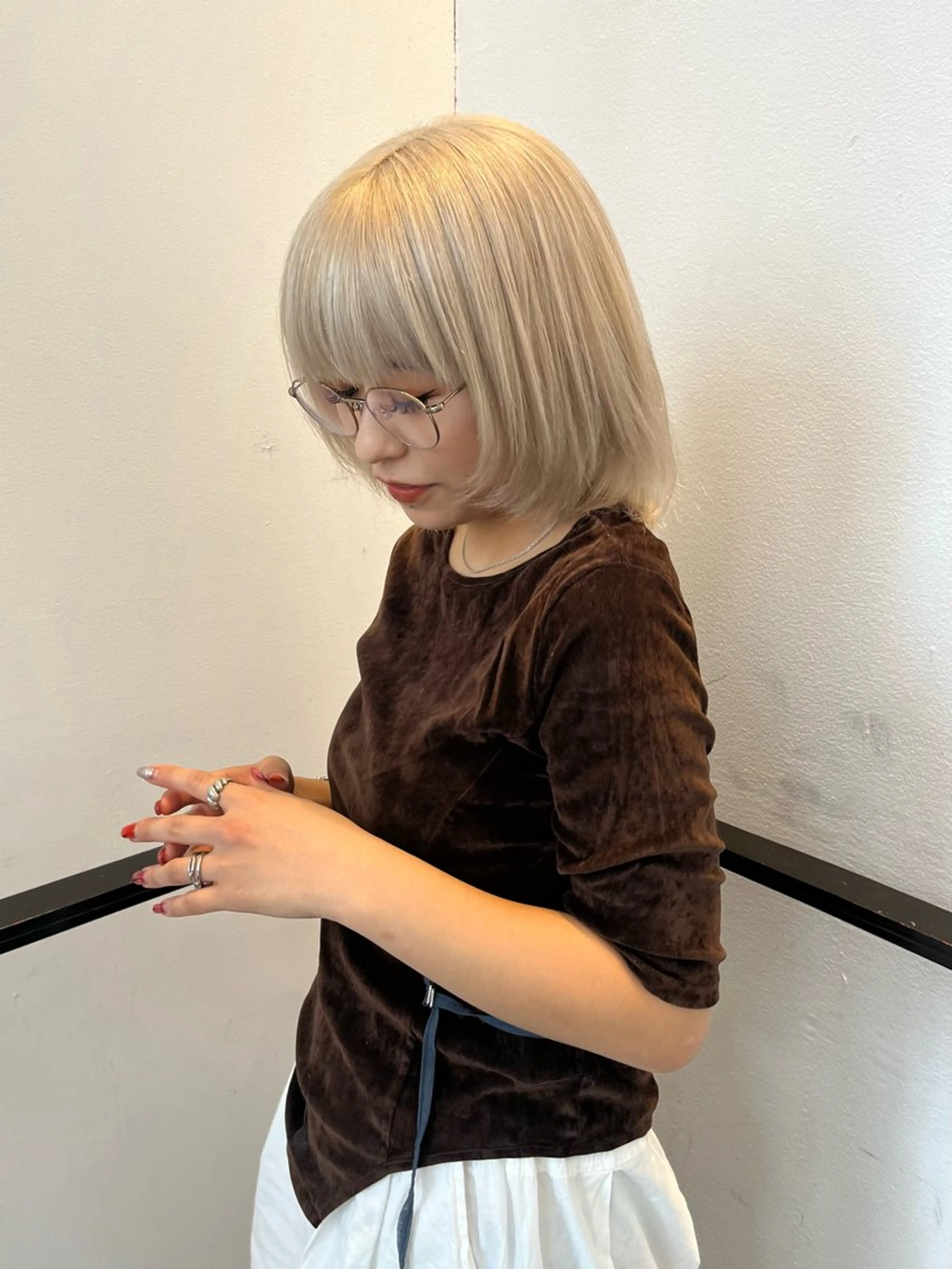 ミディアム カラー ヘアカラー aya/ブリーチ/ ボブ/ショートのヘアスタイル