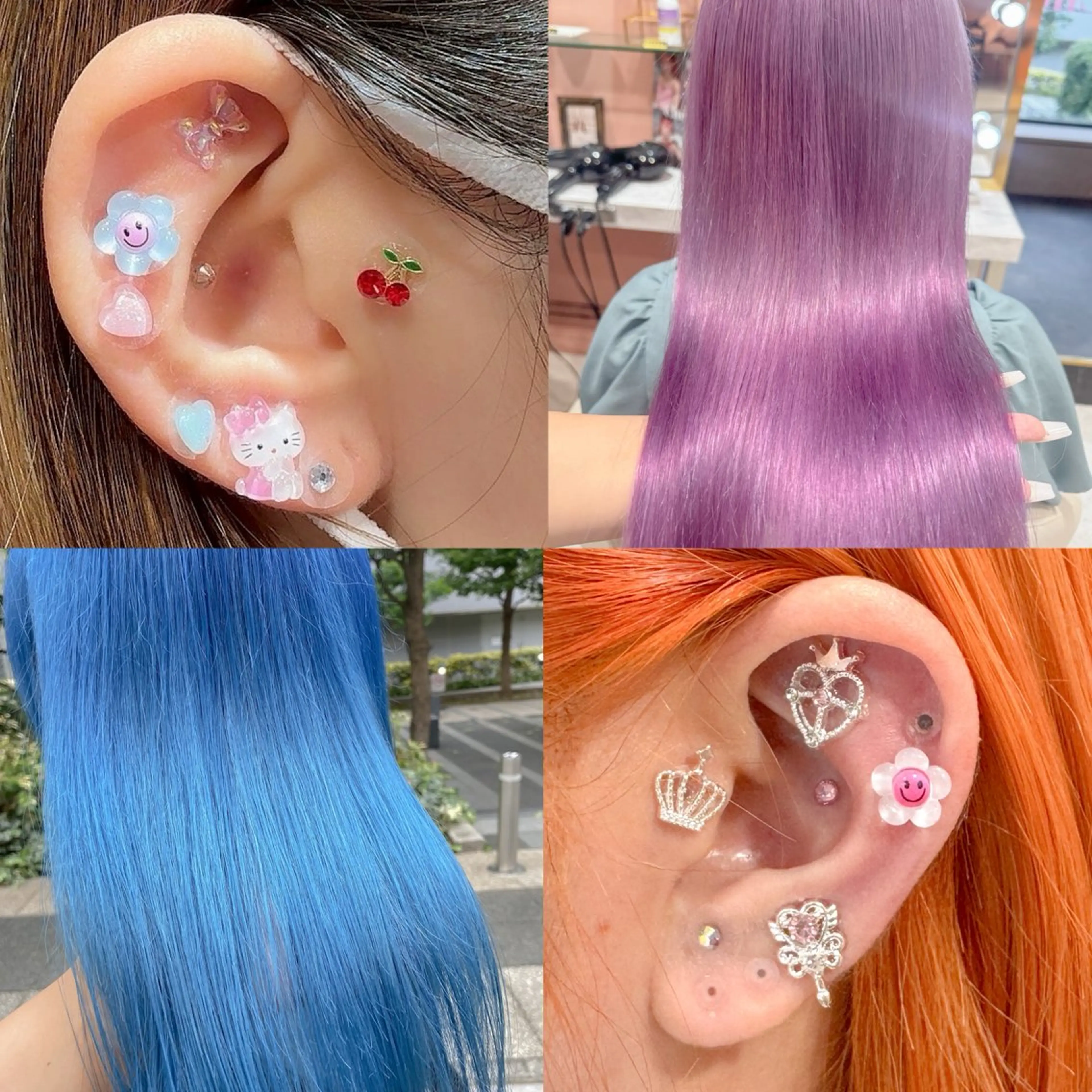 ケアカラー＋耳つぼジュエリー（両耳15粒まで）の写真