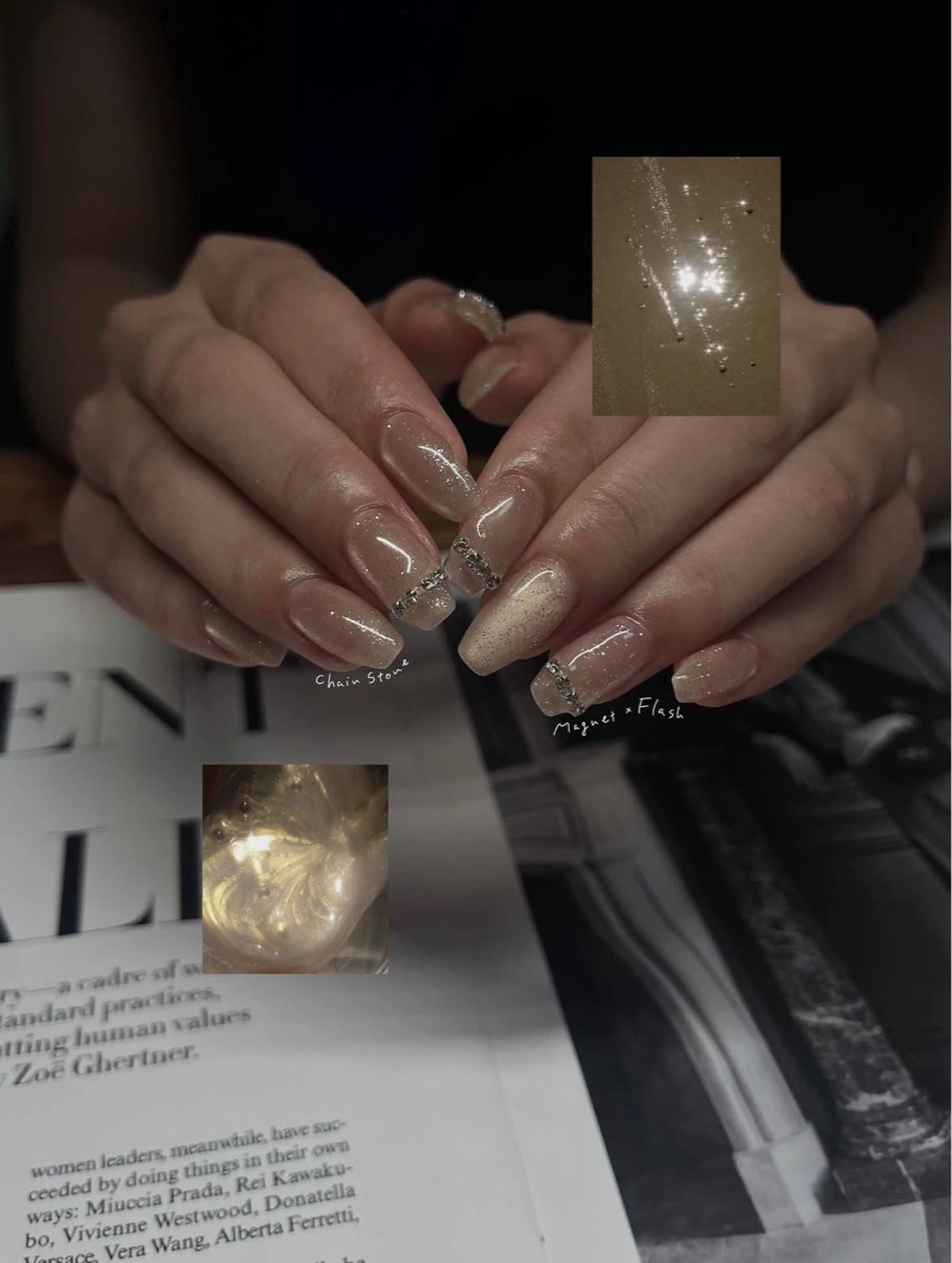 ネイル フラッシュネイル 氷ネイル・うるうるネイル マグネットネイル ニュアンスネイル 冬ネイル ハンドネイル &. momoのネイルデザイン