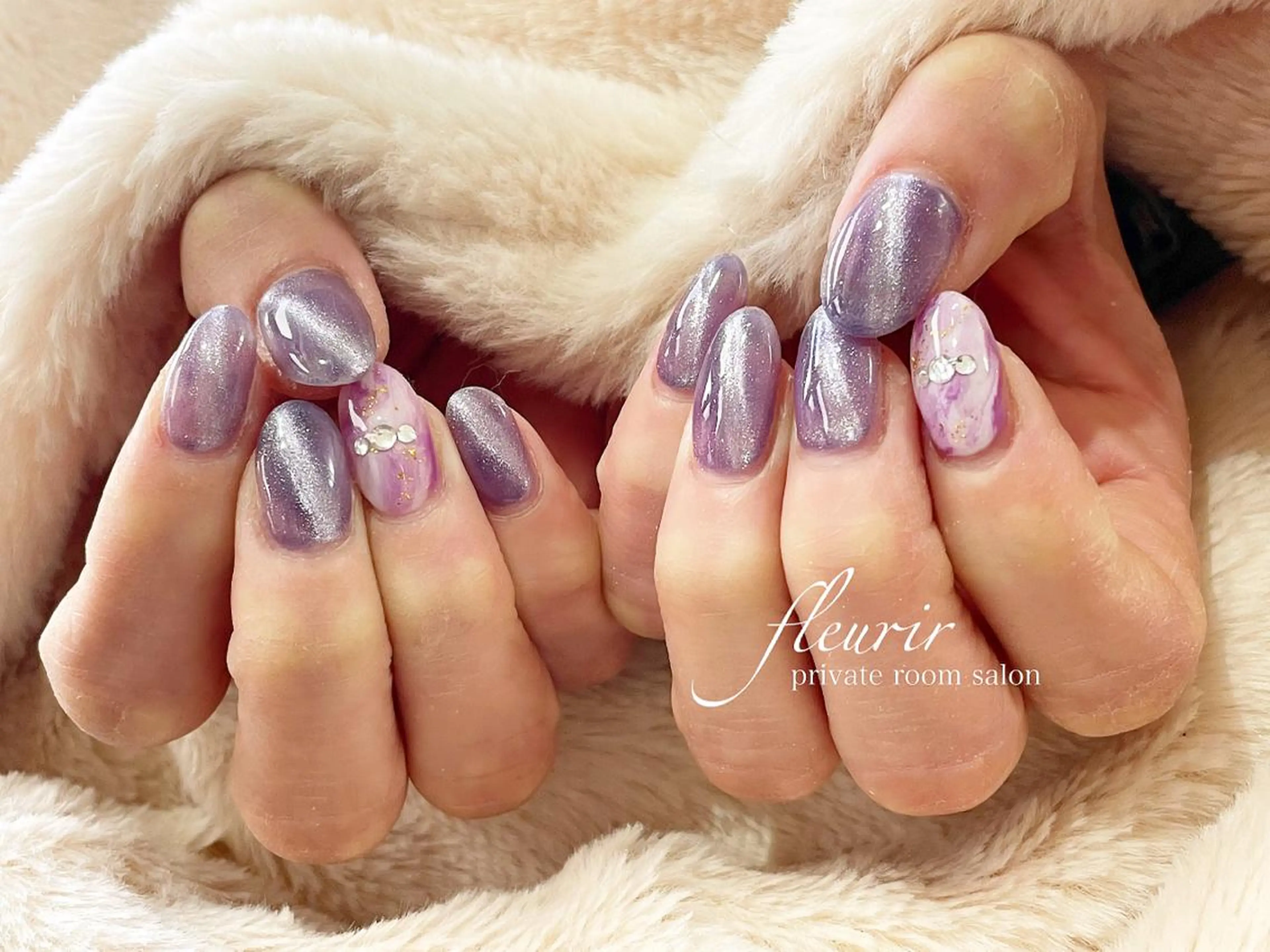 ネイル アートネイル ブルー 長さ出し ジェルネイル ハードジェル フルリール 【プライベートサロンのネイルデザイン