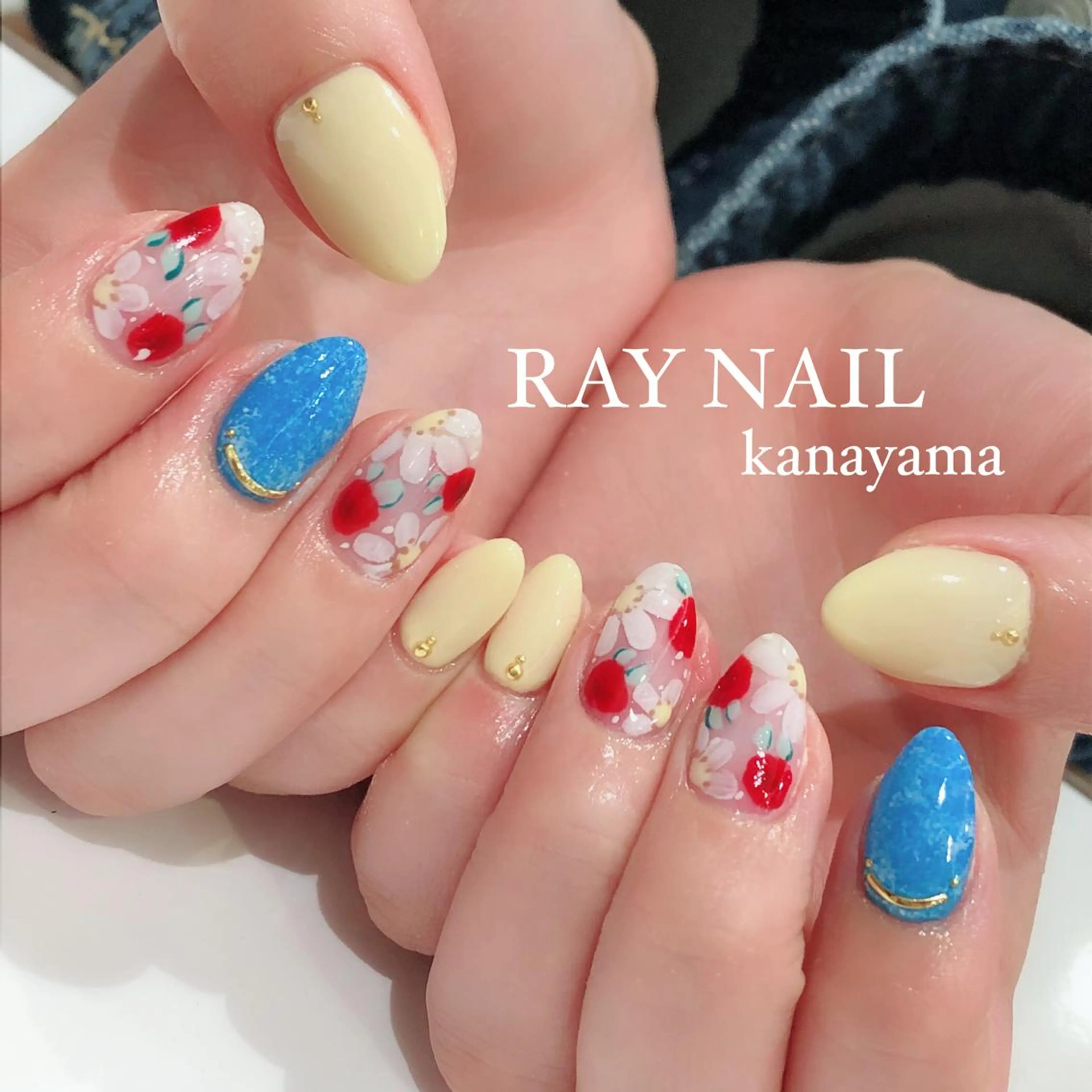 ネイル フラワーネイル 春ネイル Arowa 伊田のネイルデザイン