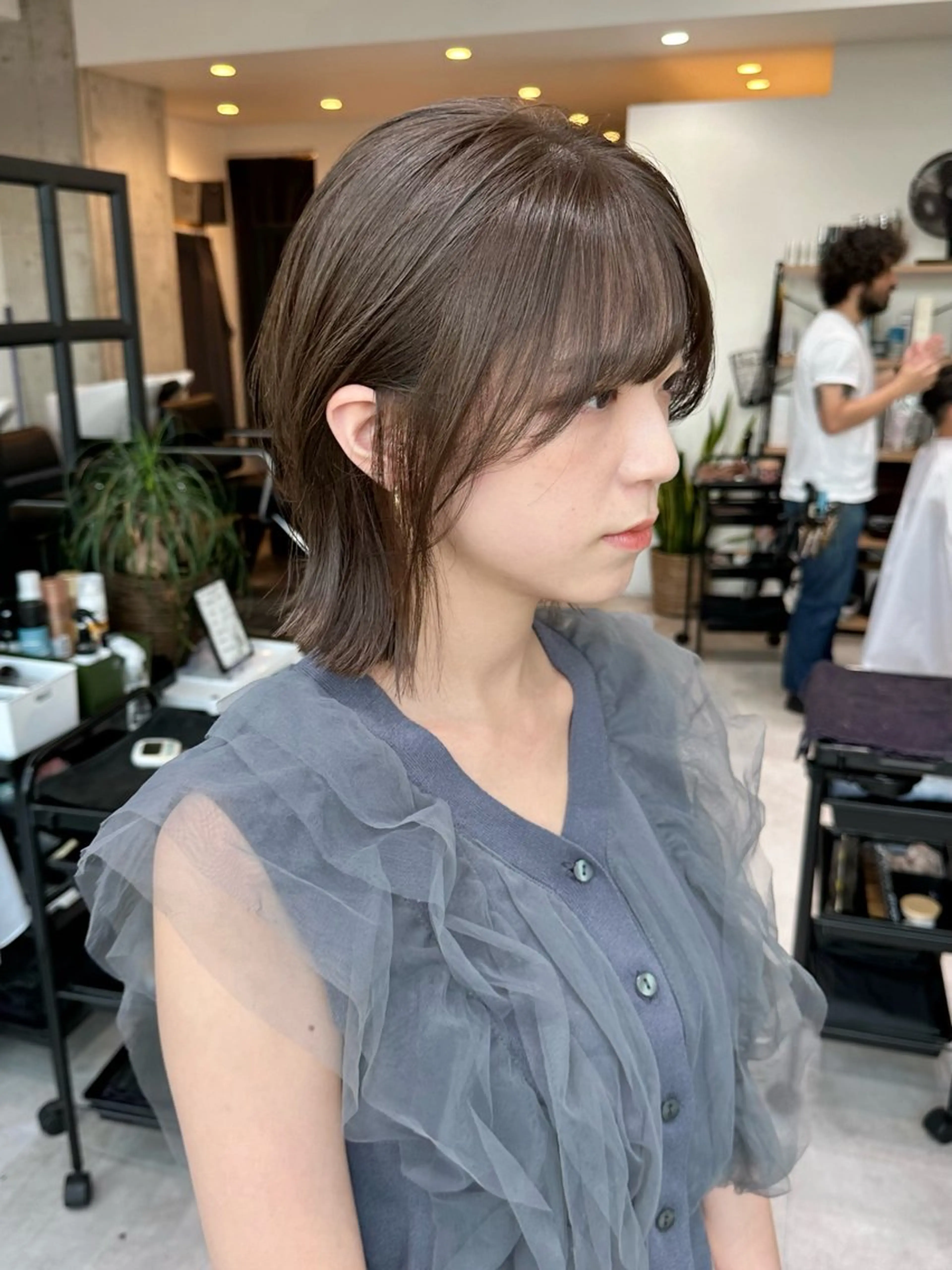 ミディアム ボブレイヤー ボブ レイヤーカット カット ヘアカラー トリートメント ✨透明感カラー/縮毛 恵比寿HAYATO✨のヘアスタイル