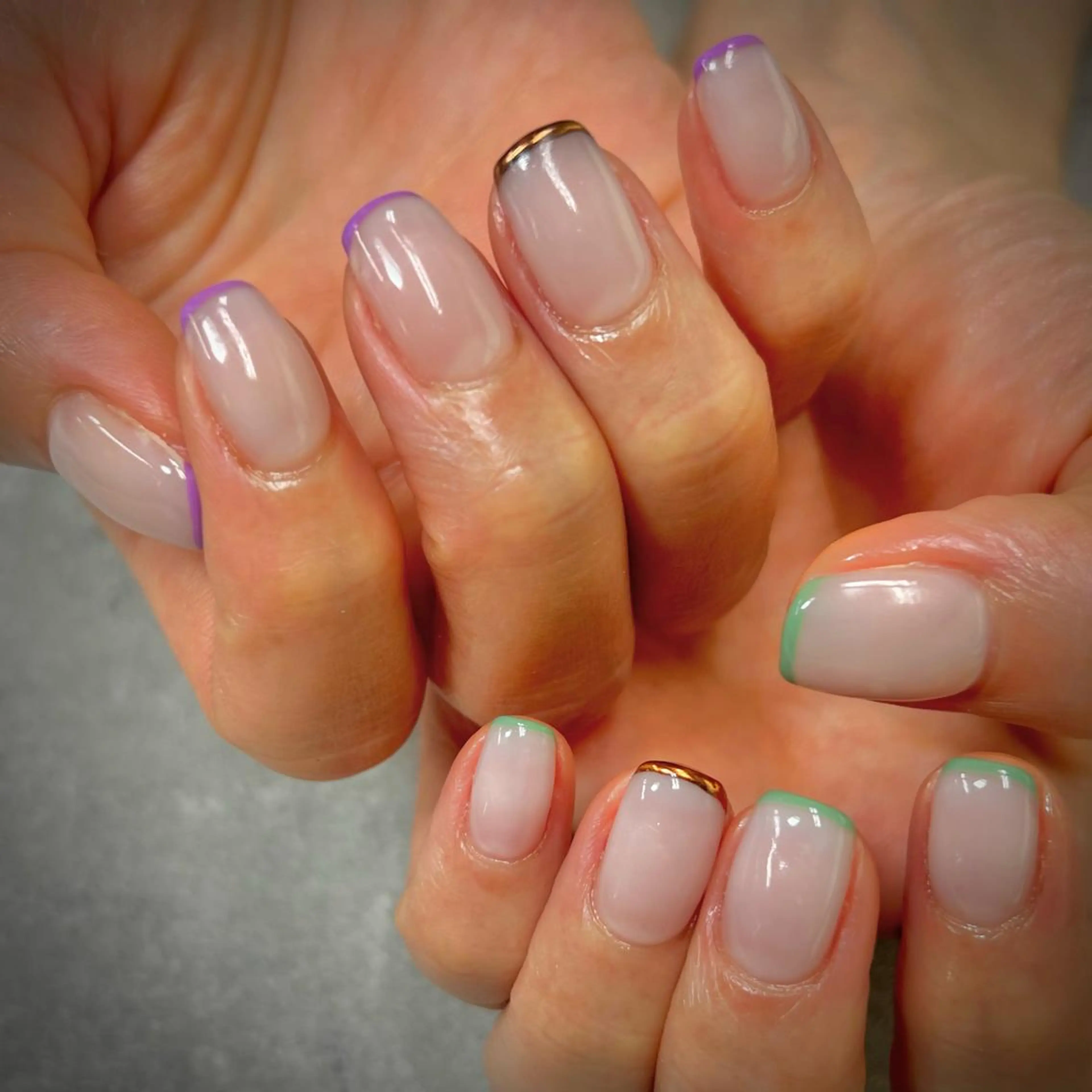 ネイル フットネイル フレンチネイル ジェルネイル ガラスフレンチ グラデーション ハンドネイル YAGAWA NAOのネイルデザイン