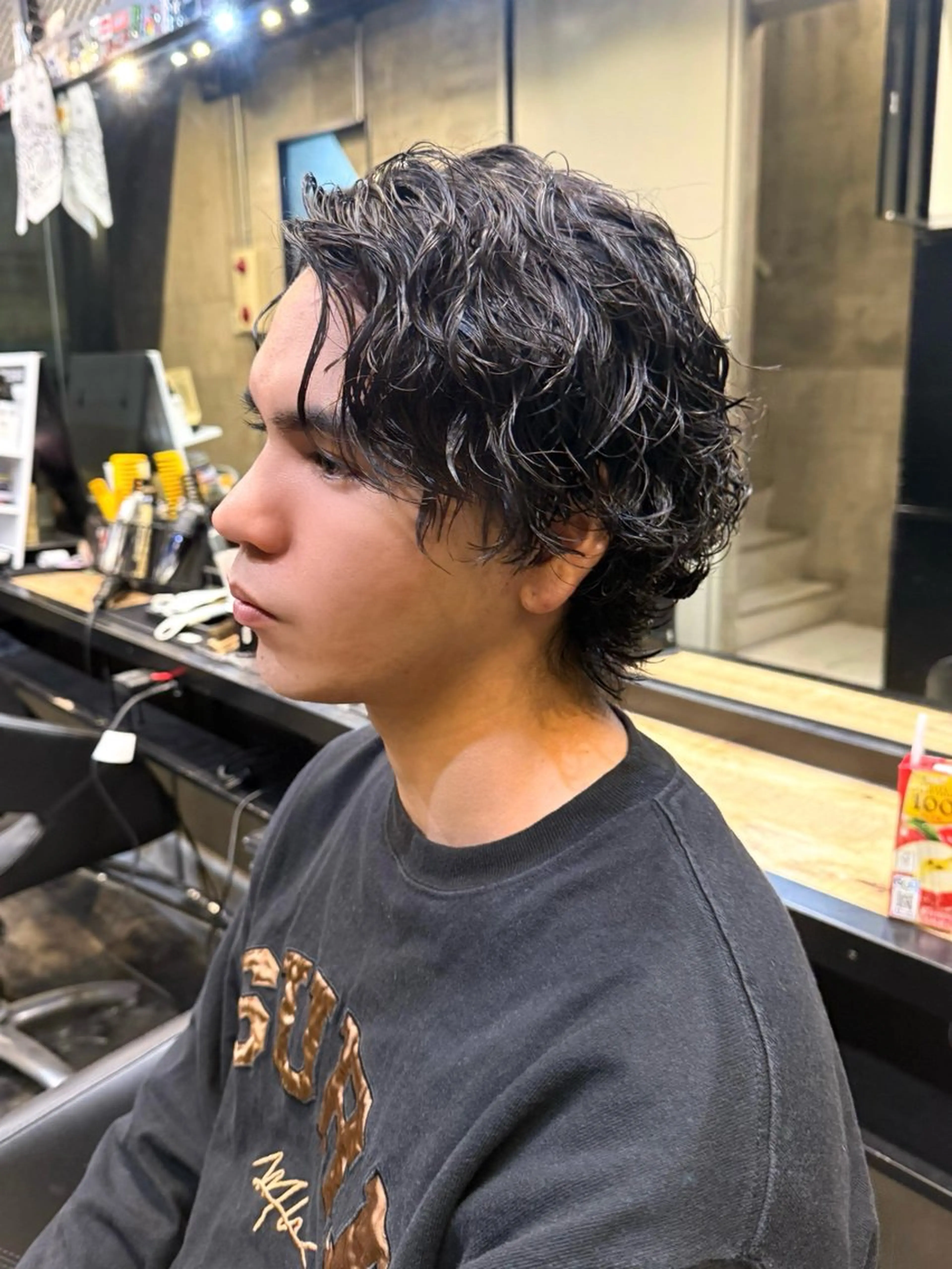 ミディアム パーマ メンズ カット パーマ トリートメント ツイスパ/メンズ パーマ/歩夢のヘアスタイル