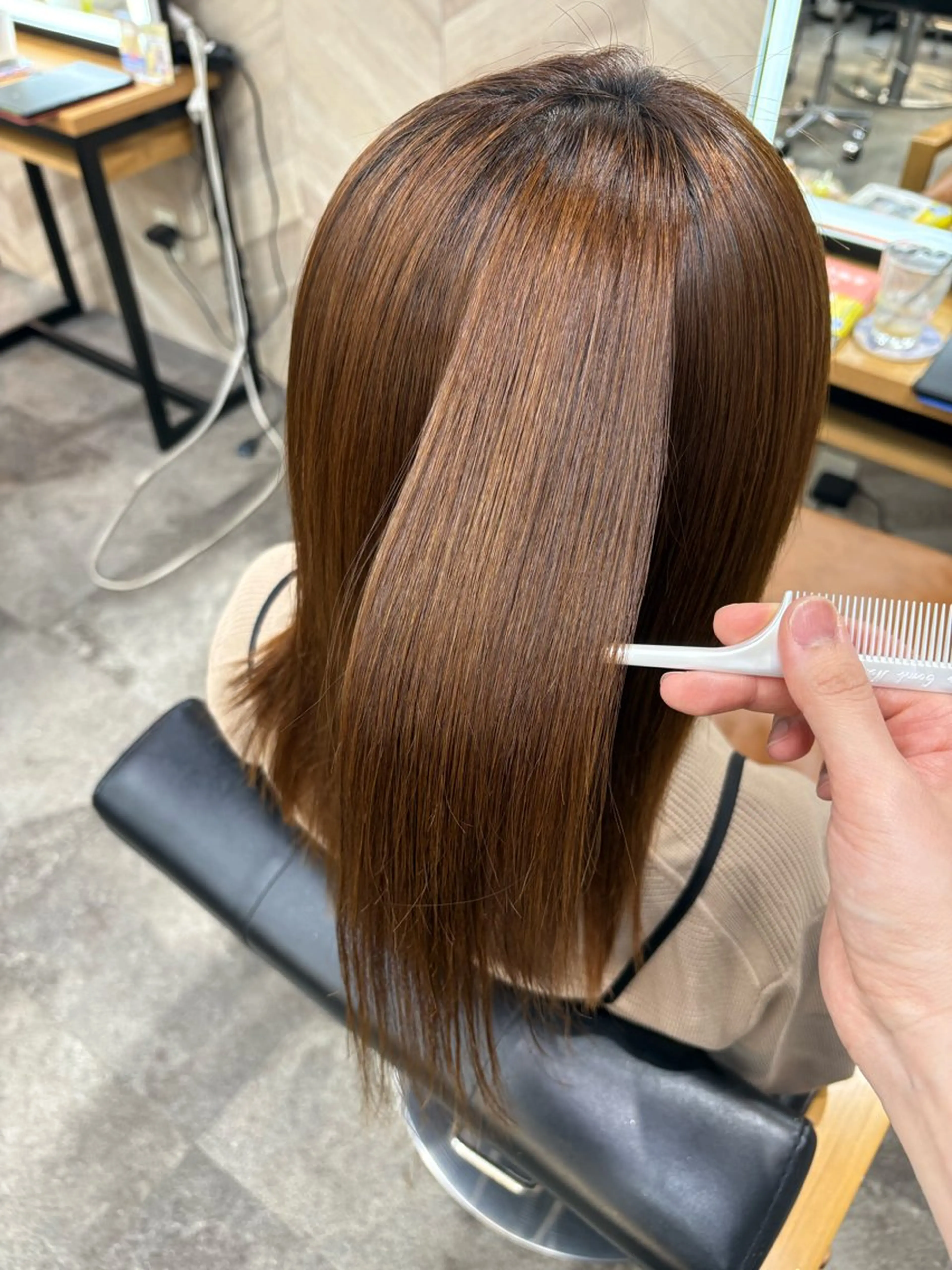 ミディアム 髪質改善 縮毛矯正 カット 縮毛矯正 トリートメント SHANTi 飯塚 ヘアセット/髪質改善のヘアスタイル