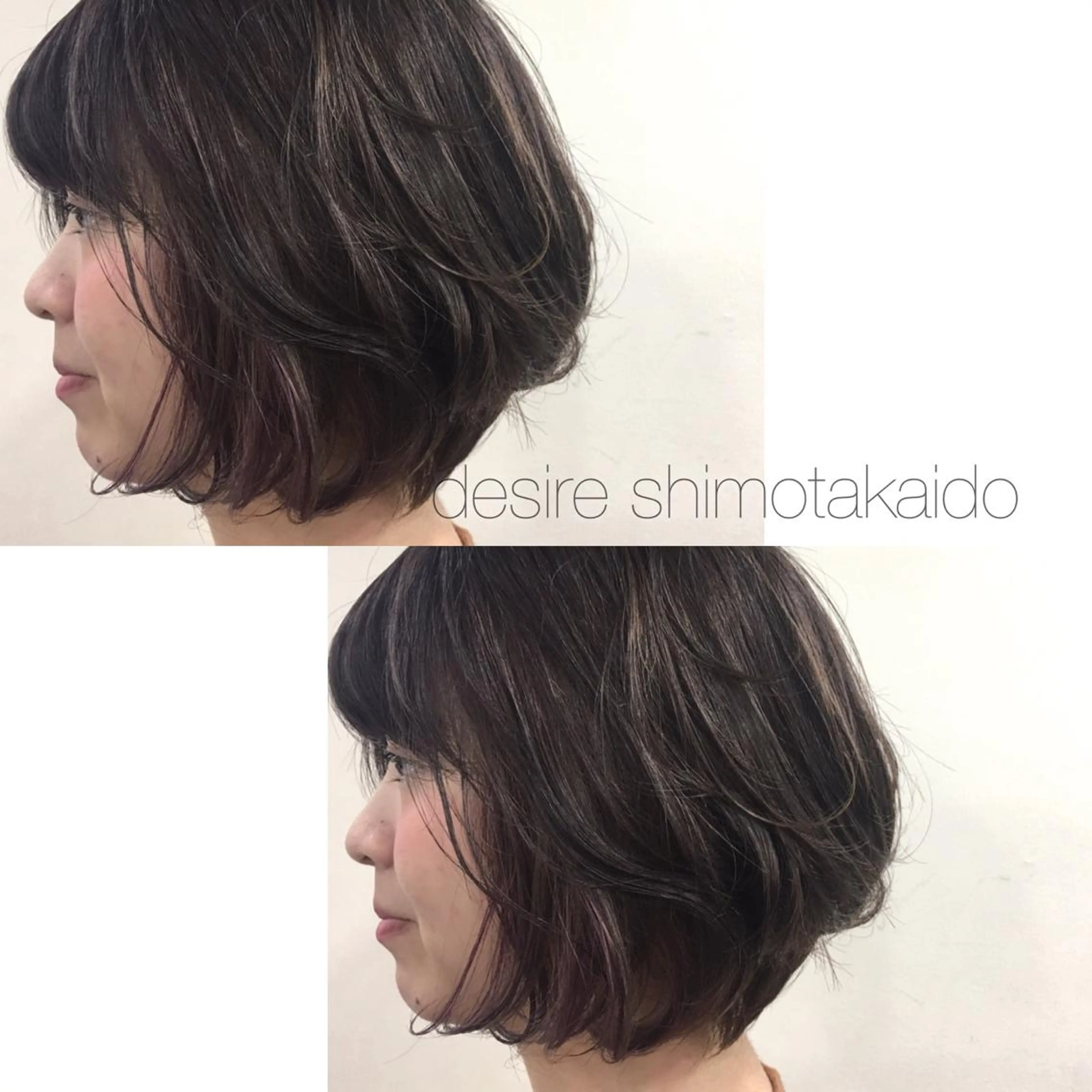 ショート カラー アッシュ ハイライトカラー インナーカラー パープルカラー パープルアッシュ 薄田 珠美のヘアスタイル