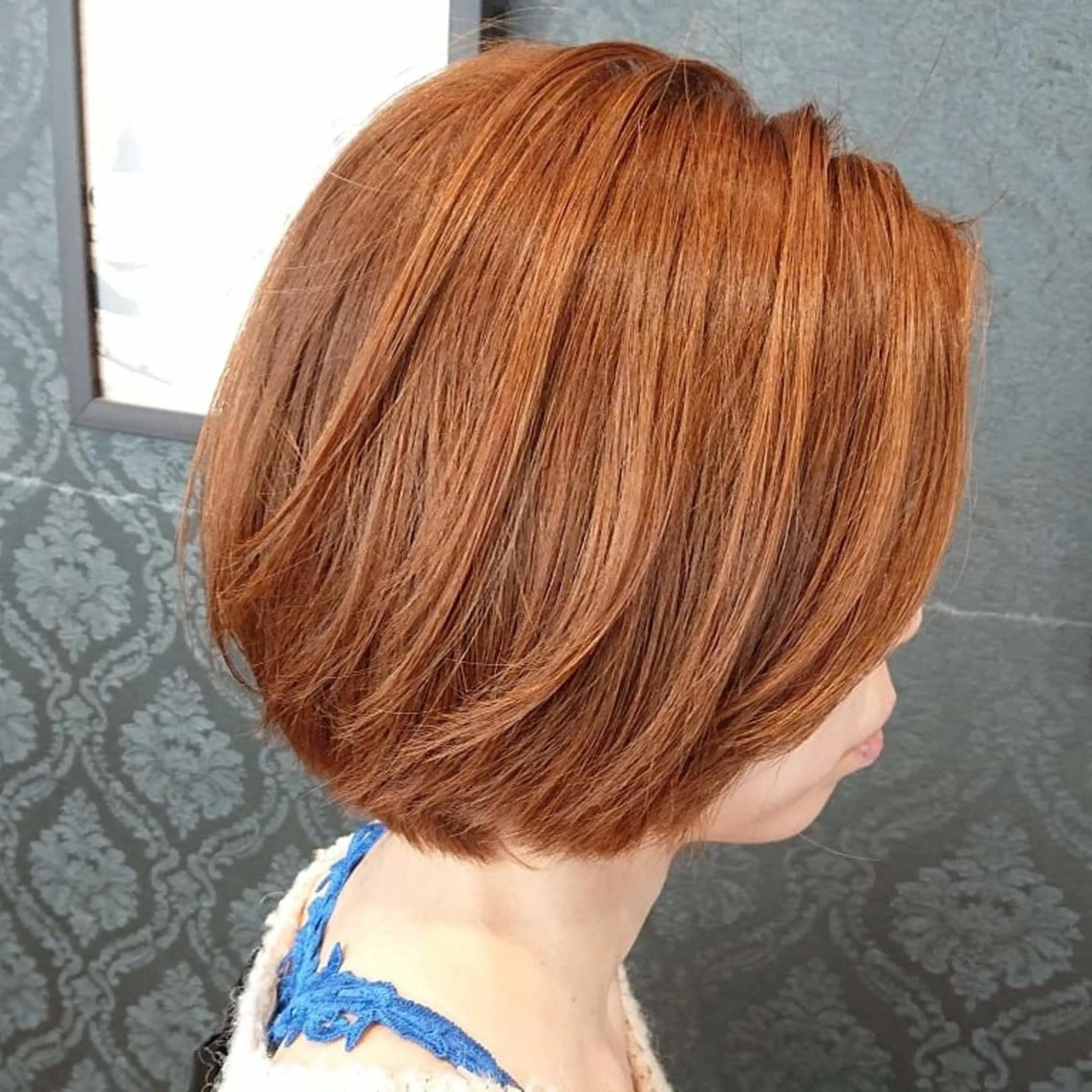 ショート カラー ショートボブ ベージュカラー オレンジ オレンジベージュ ボブ 保住 恭平のヘアスタイル