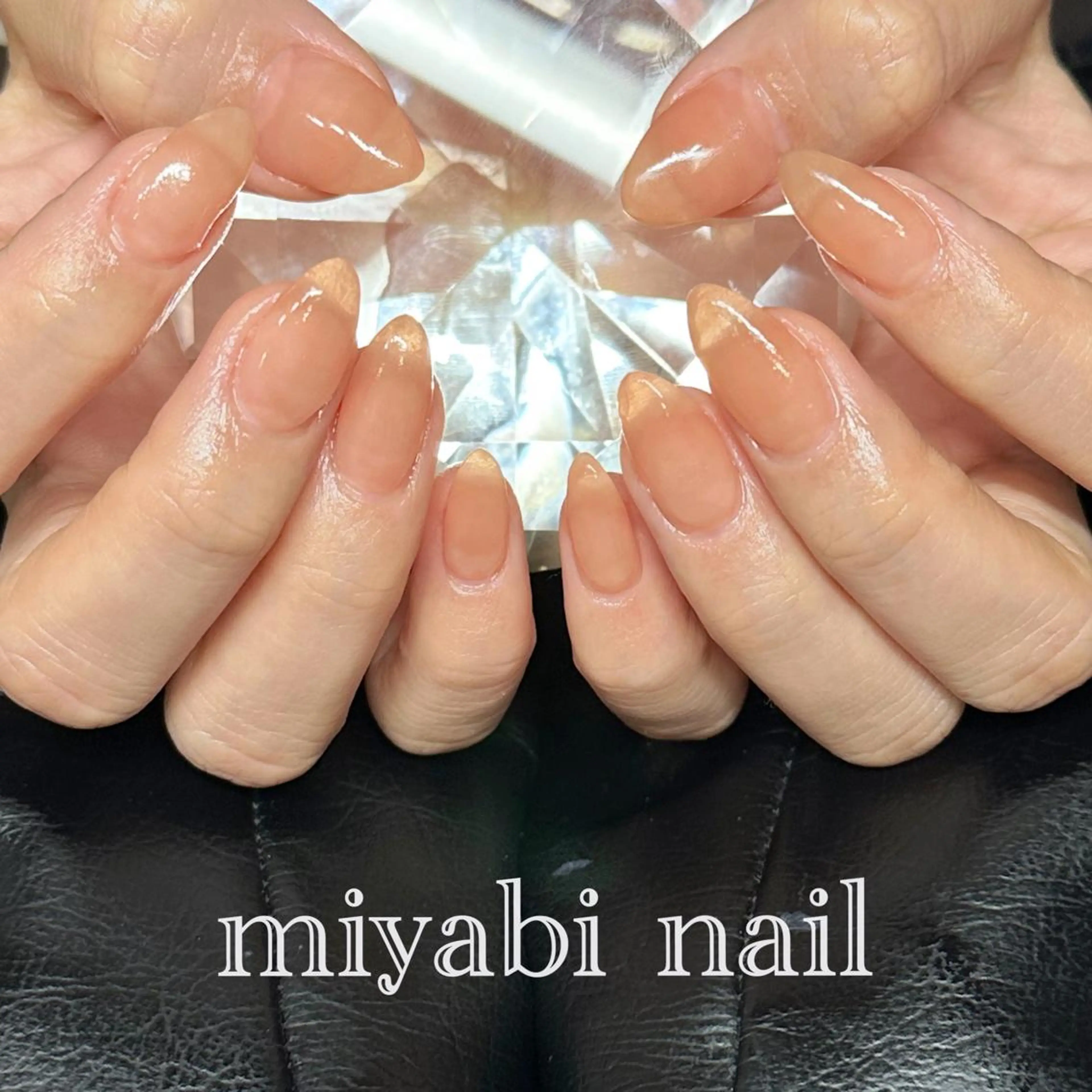 ネイル 持ち込み オフィスネイル ワンカラーネイル オレンジ シンプルネイル ハンドネイル miyabi nail 桂川駅近くのネイルデザイン