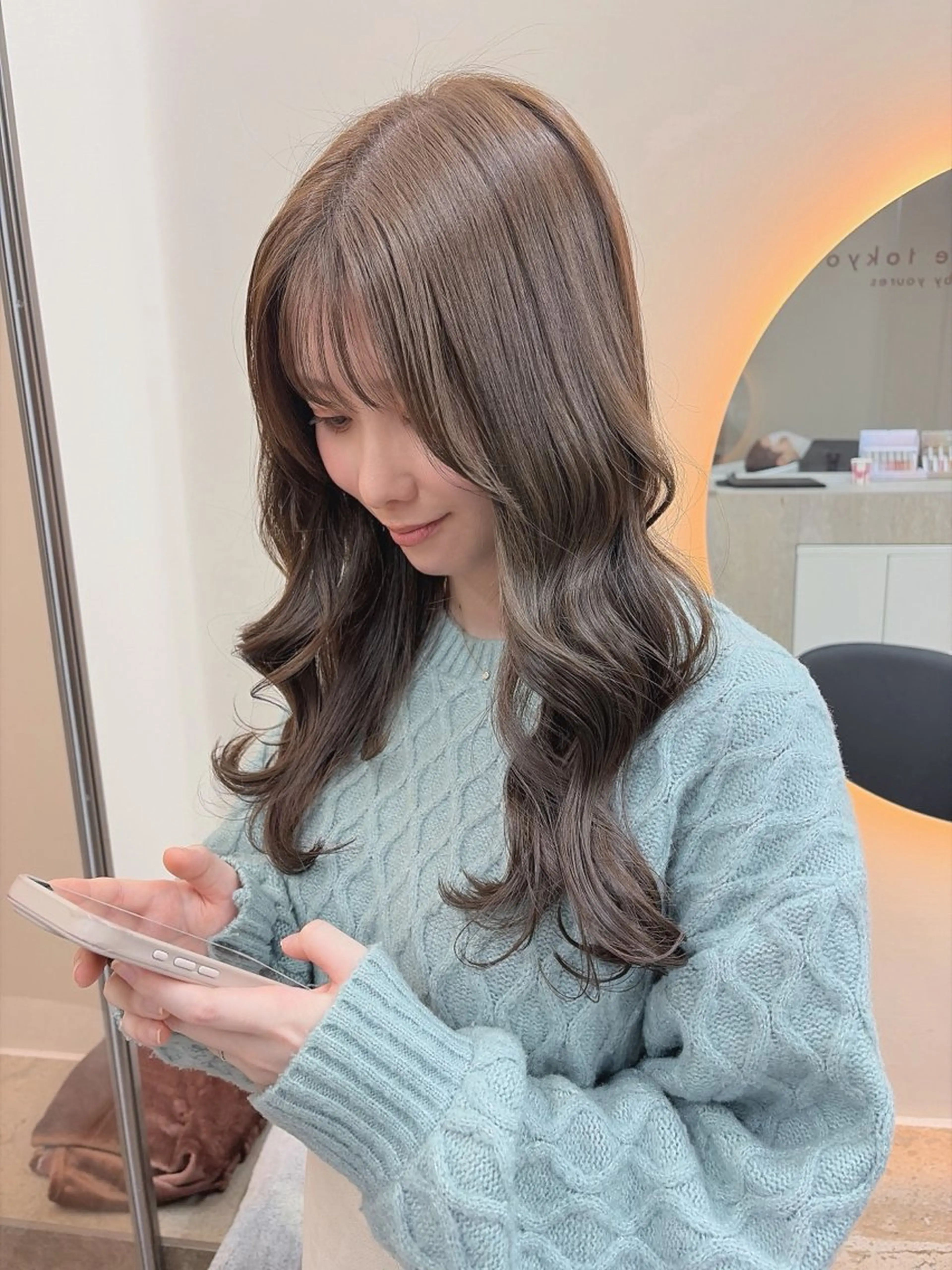 セミロング カラー パーマ ベージュカラー カット ヘアカラー トリートメント 《柔らかhair𓍯 》木村美姫のヘアスタイル