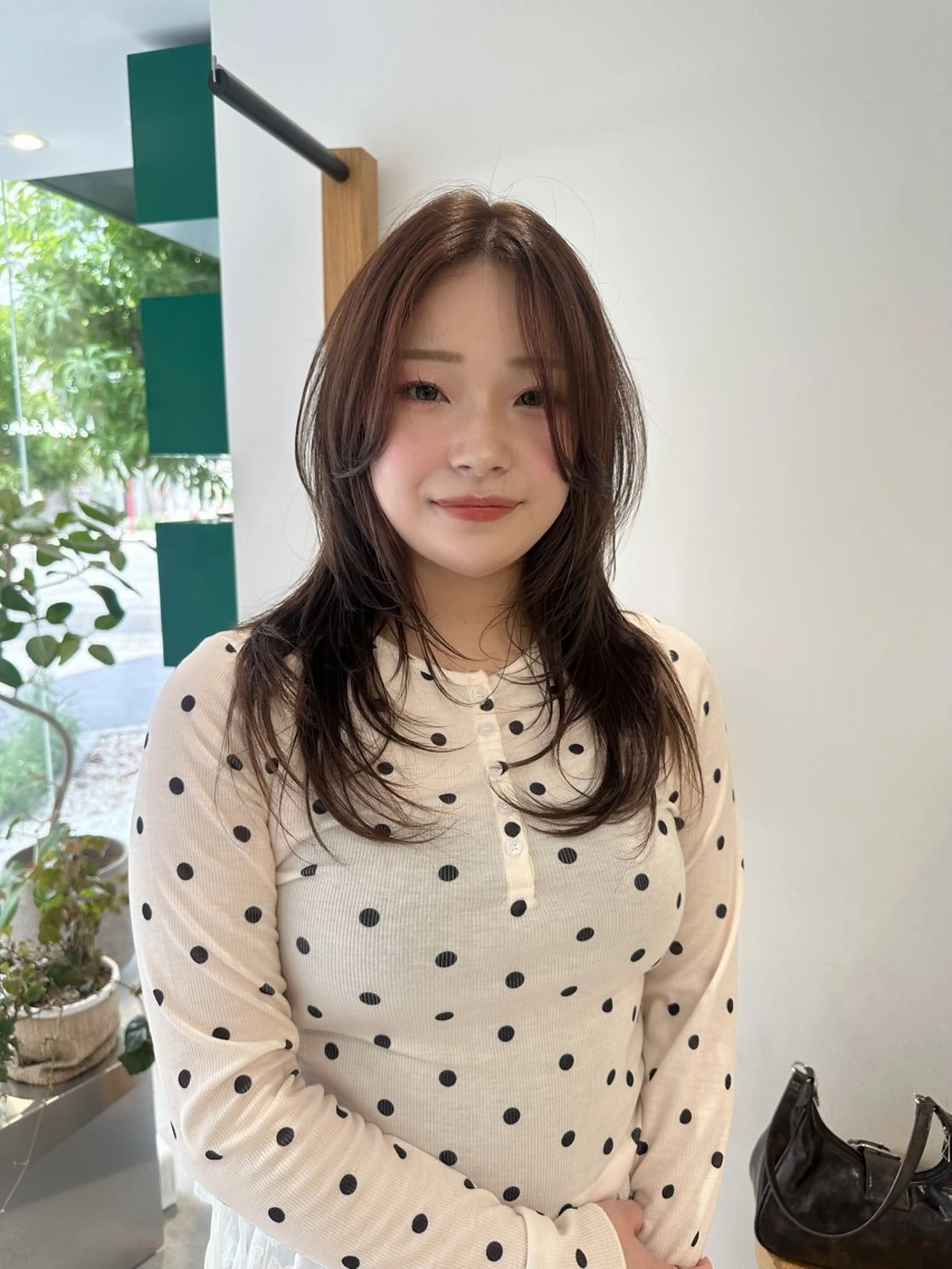 セミロング カラー ブラウンカラー ハッシュカット カット ヘアカラー トリートメント ハイトーン/透け感 カラー🎀真香のヘアスタイル