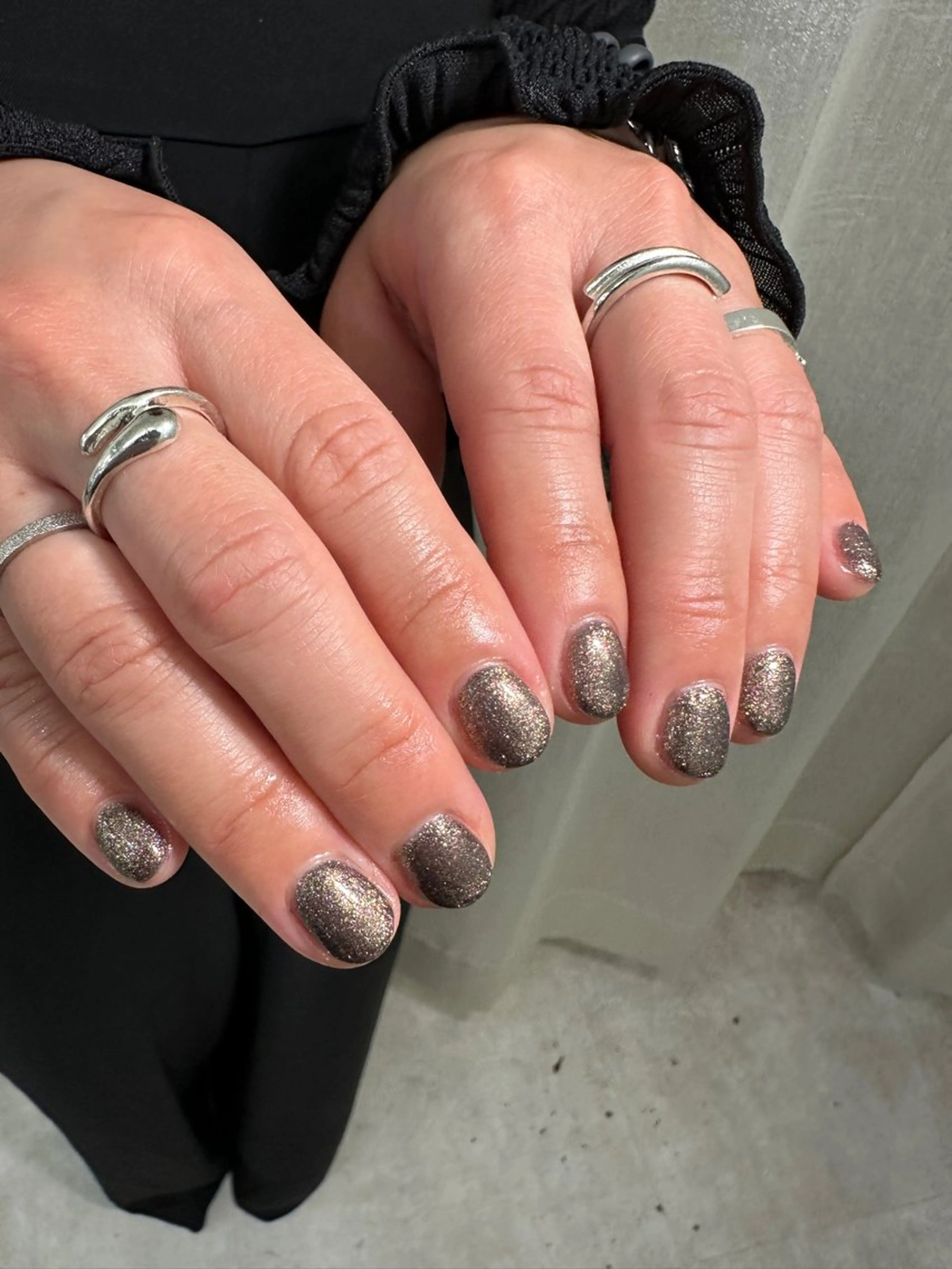 ネイル ラメ(グリッター) ワンカラーネイル ルミエナ銀座 MUKAEDAのネイルデザイン