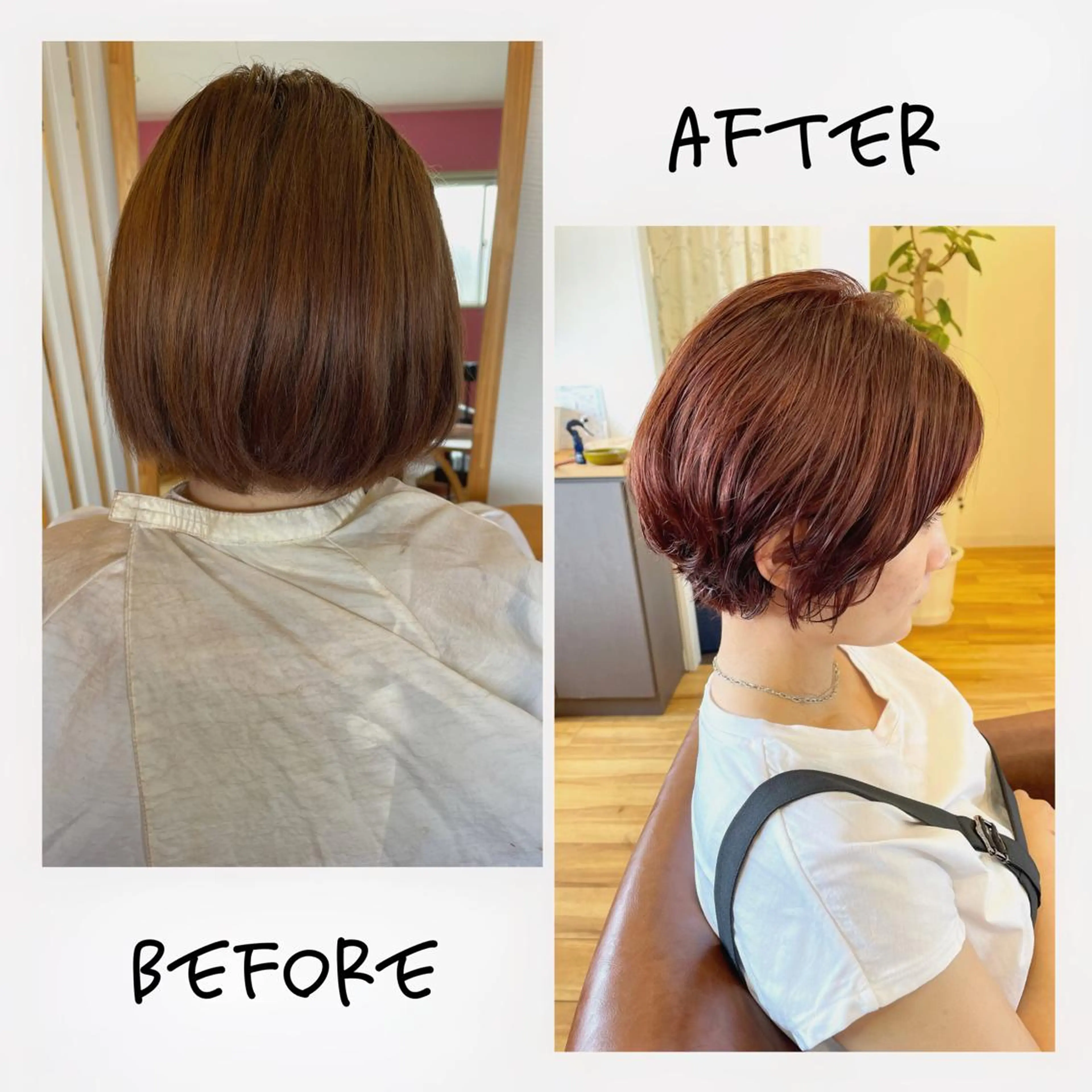 ショート カラー ヘアアレンジ ブリーチ ブリーチなしカラー レッドカラー カット ヘアカラー トリートメント ヘッドスパ 北九州美容室 🕊️わかな✂︎のヘアスタイル