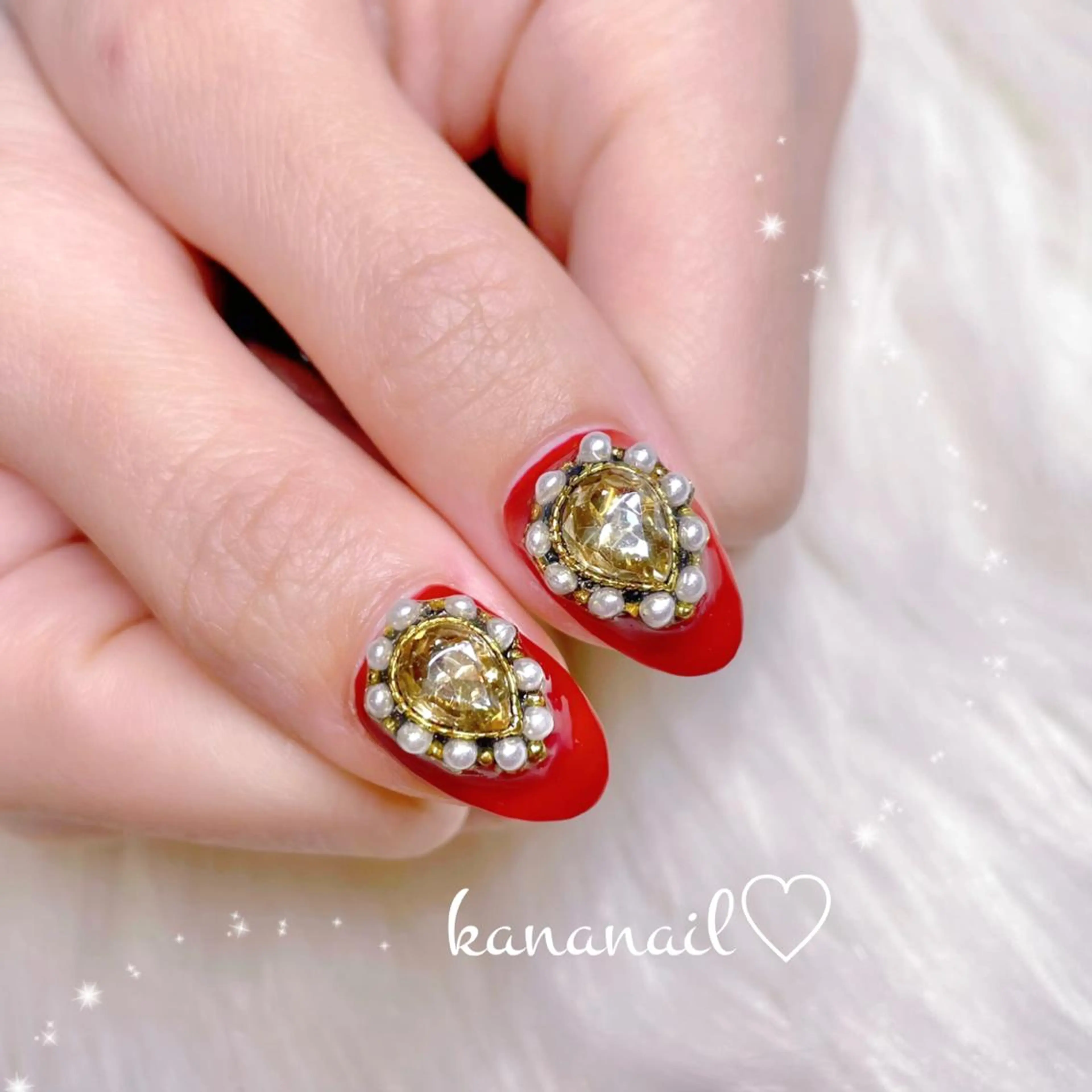 ネイル 赤色 kananail ♡のネイルデザイン