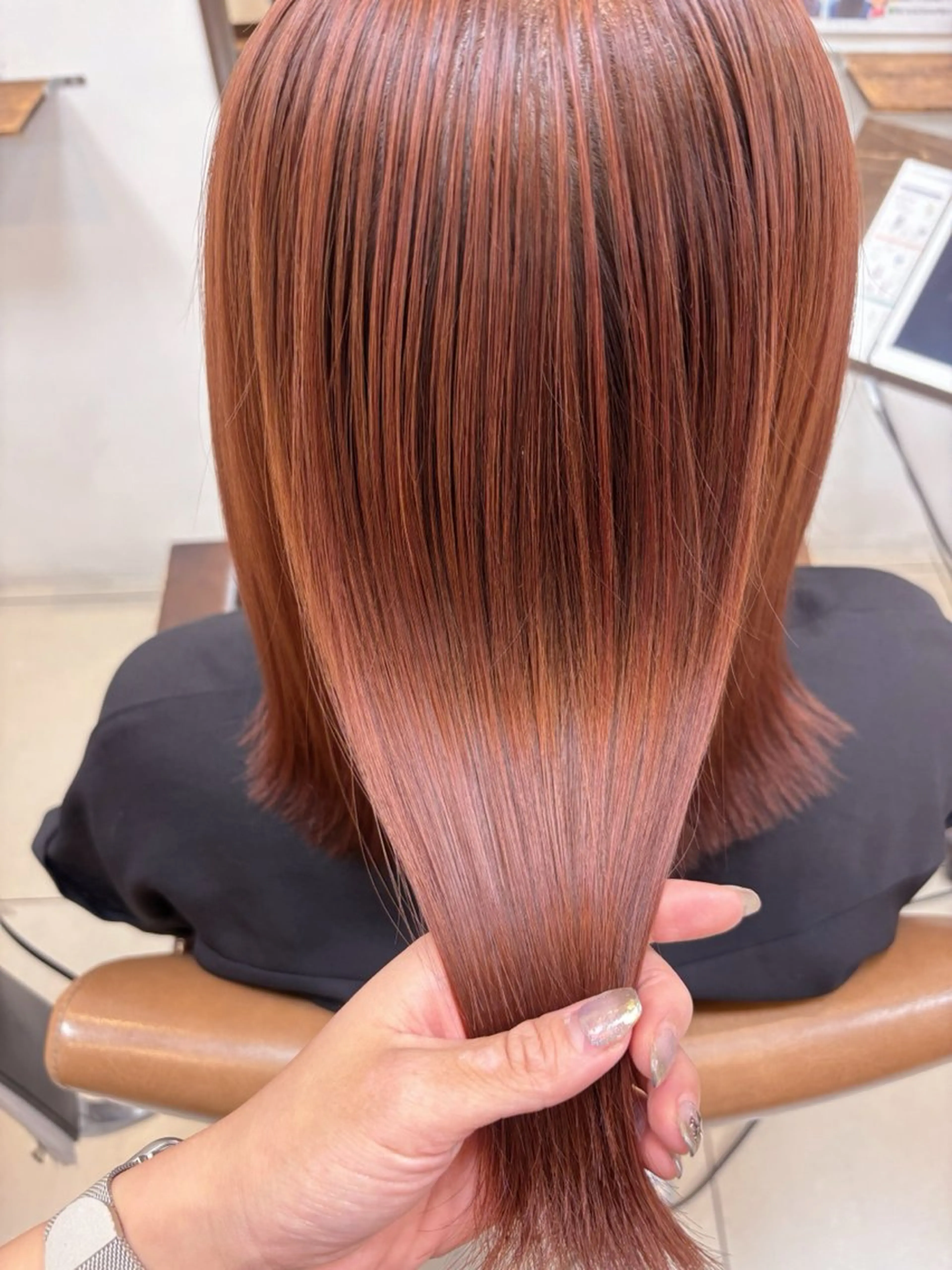 ミディアム カラー 髪質改善 トリートメント ヘアカラー トリートメント 頭皮×髪質改善 透明感カラー💎中村のヘアスタイル