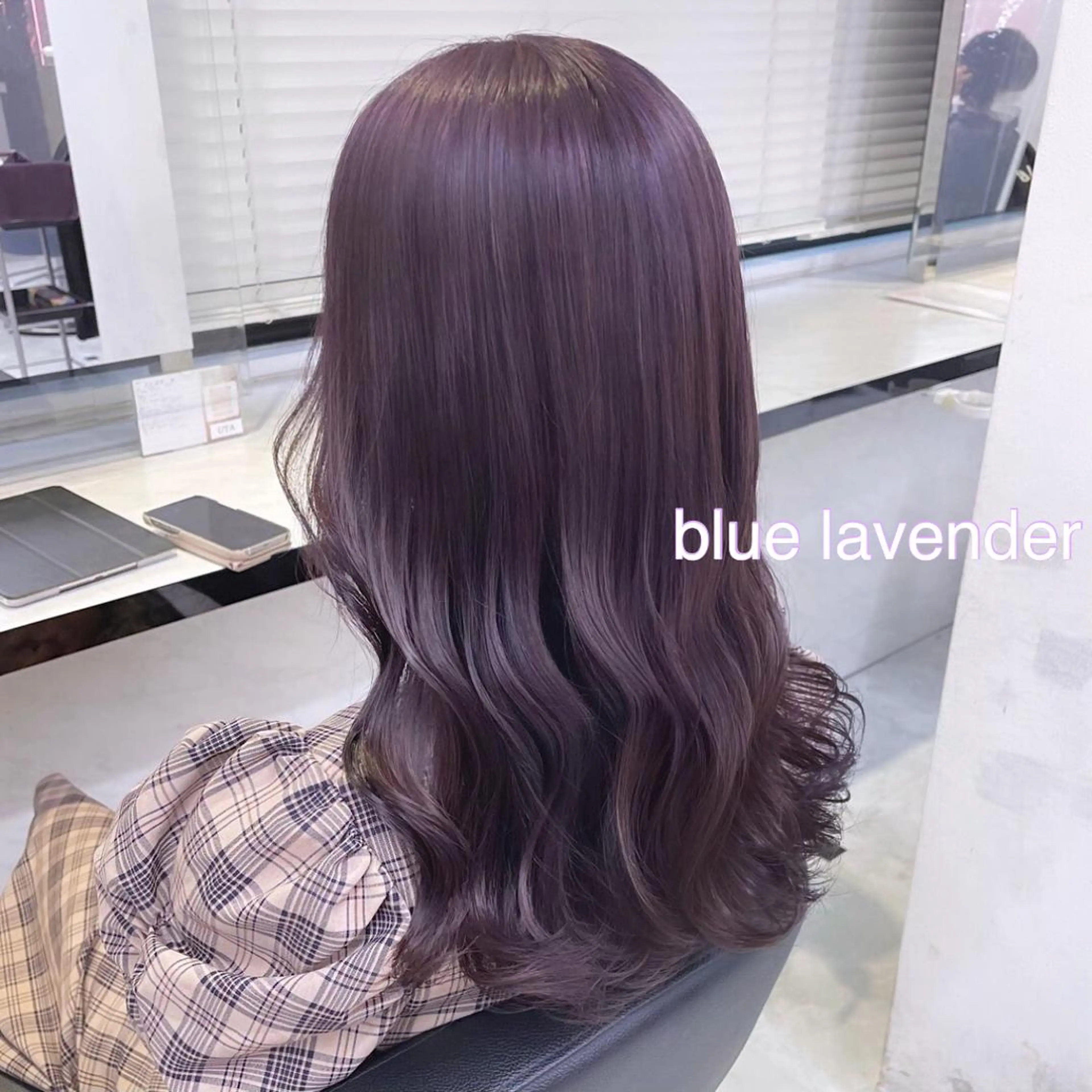 セミロング カラー ヘアアレンジ ブリーチ ブルーカラー ブルーラベンダー ラベンダーカラー 透明感/艶髪/💖 トレンドスタイル💖のヘアスタイル