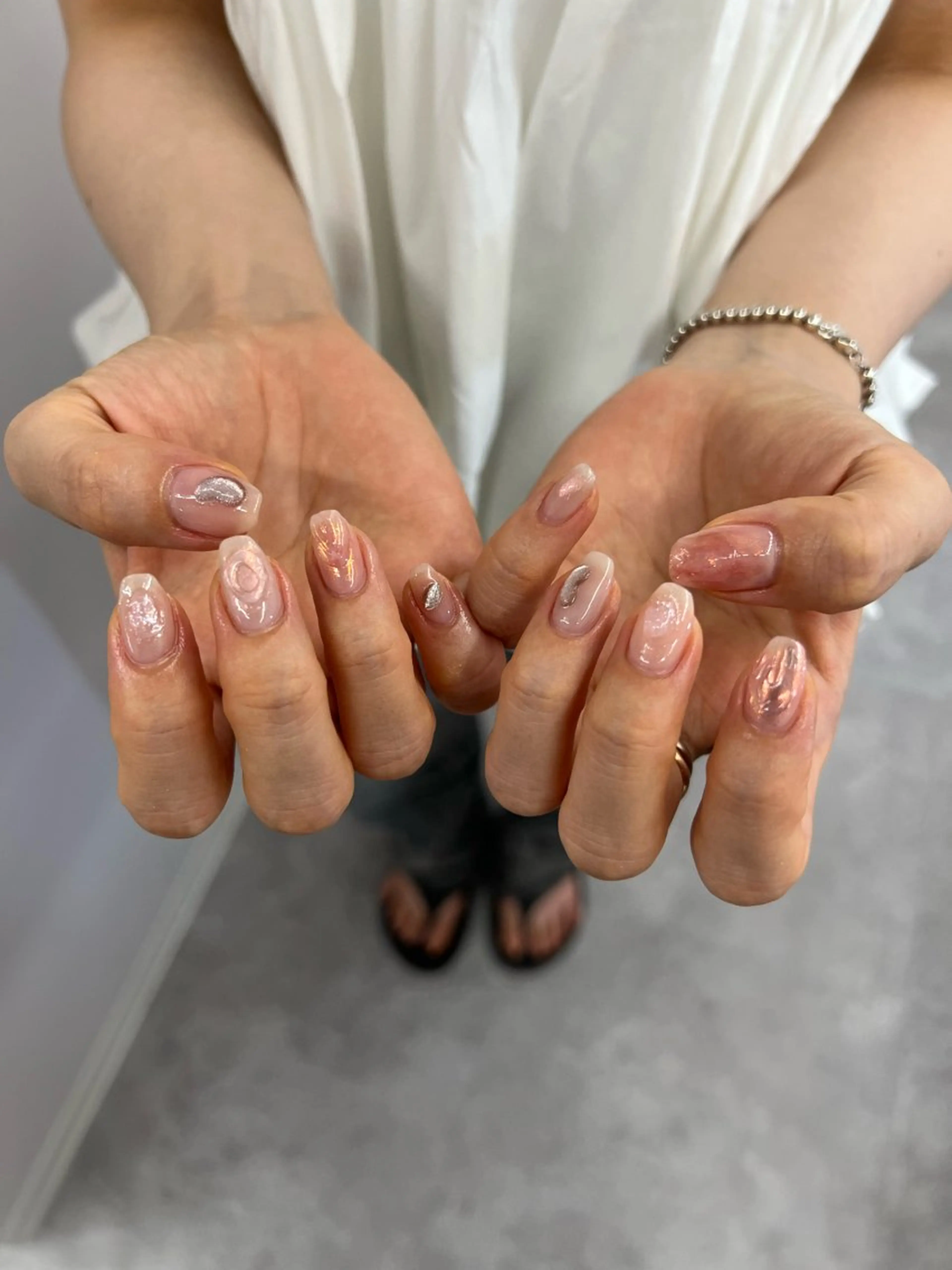 ネイル オーロラネイル ジェルネイル マグネットネイル ミラーネイル ニュアンスネイル Bana_ Nailのネイルデザイン