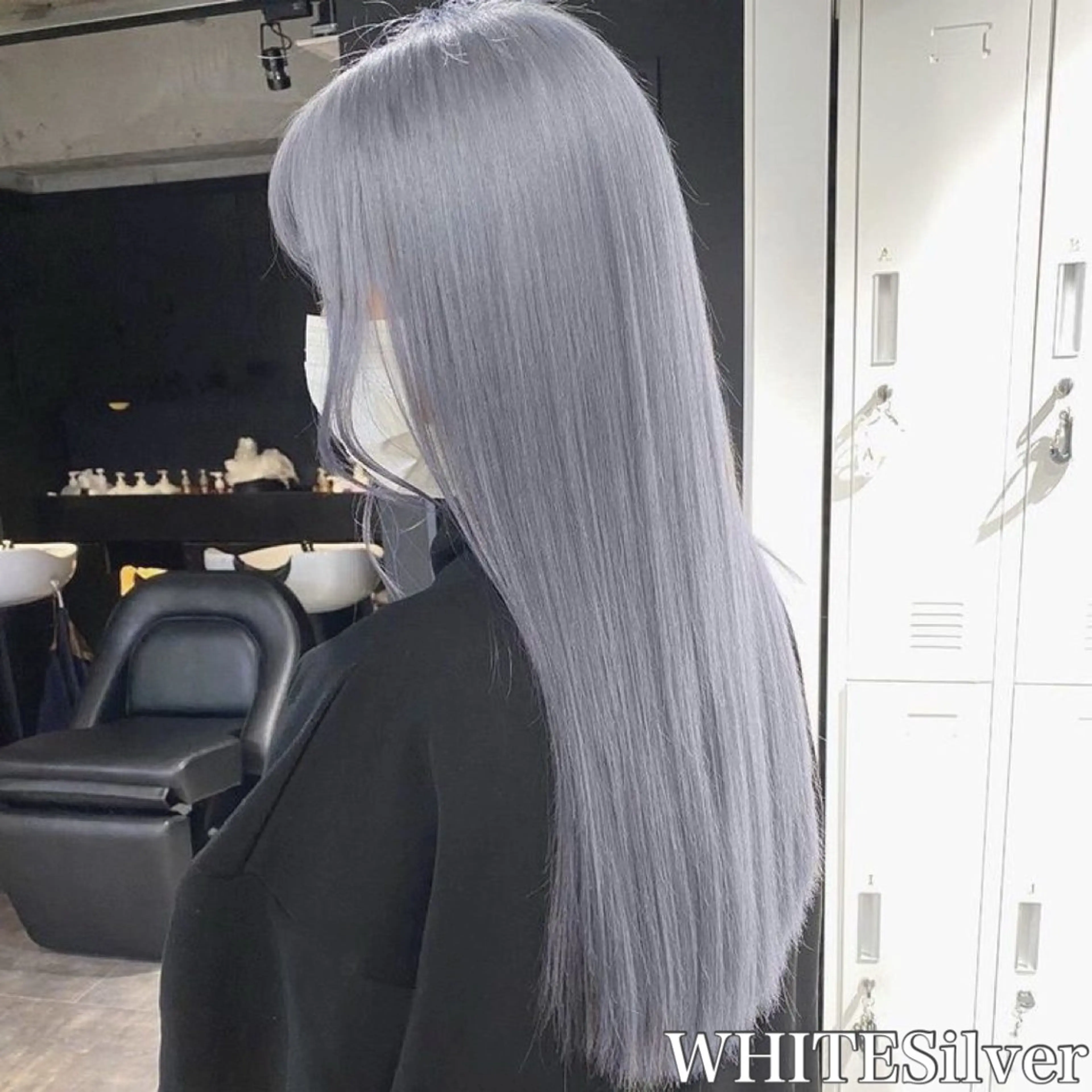 セミロング カラー ヘアアレンジ 🫧モテる💗ダメー ジレスハイトーン🫧のヘアスタイル